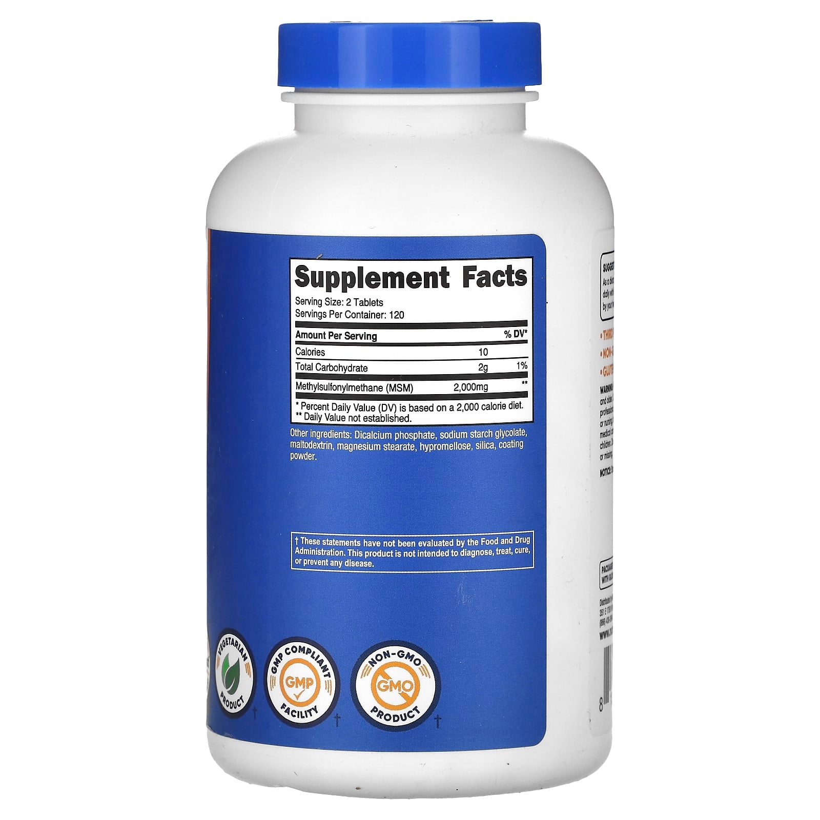 Nutricost, MSM, 240 Tablets (1,000 mg per Tablet) - Image 2