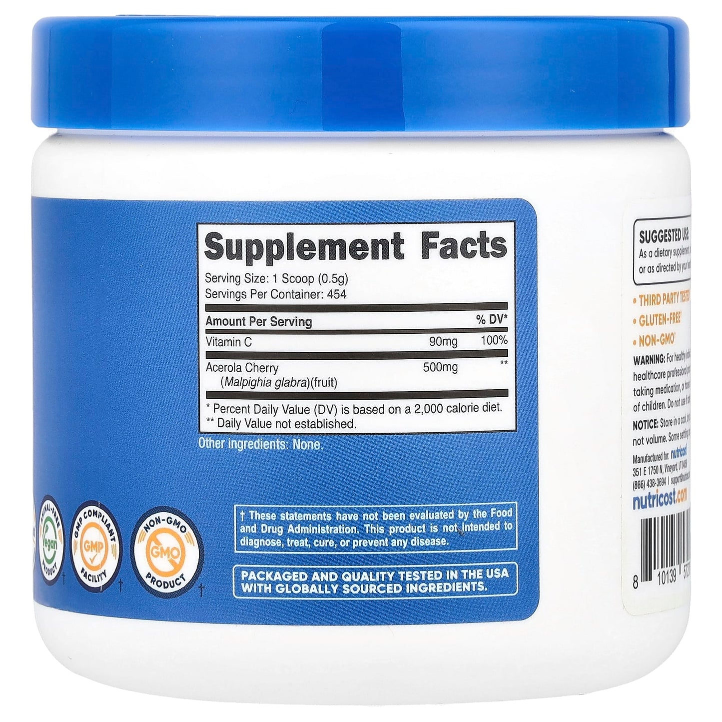 Nutricost, Natural Vitamin C, Unflavored, 8.1 oz (227 g) - Image 2