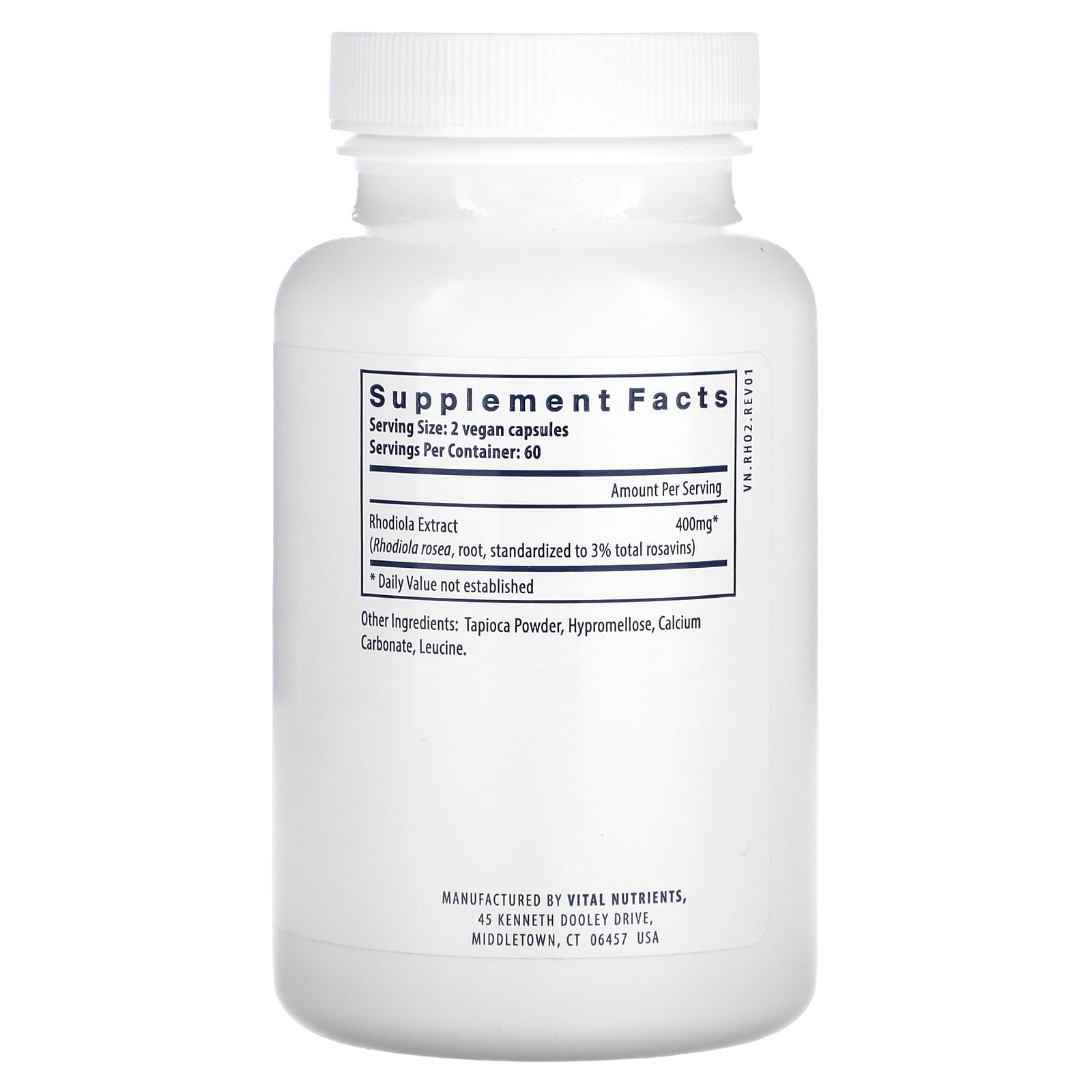 Vital Nutrients, Rhodiola Rosea, 120 Vegan Capsules (200 mg per Capsule) - Image 2