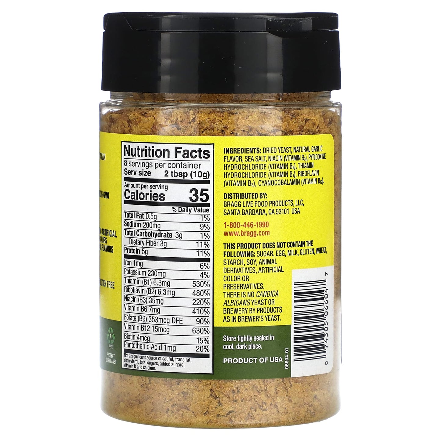 Bragg Roasted Garlic Nutritional Yeast Seasoning - Vegan, Gluten-Free & Non-GMO - Image 2
