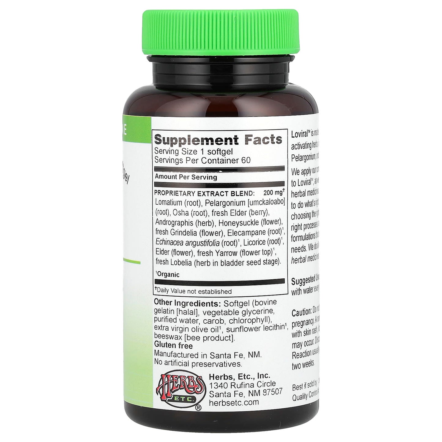Herbal Respiratory Defense with Loviral, 60 Softgels by Herbs Etc. - Image 2