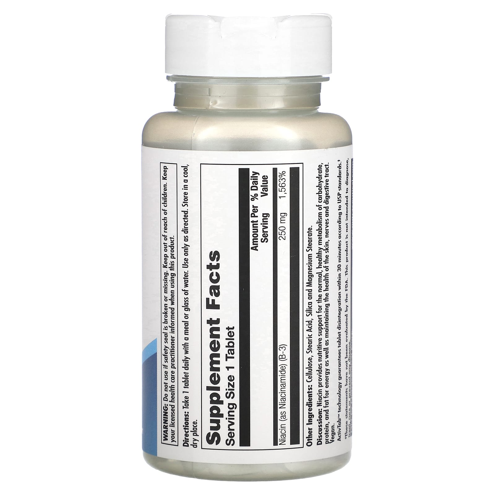 Niacinamide Skin Support Supplement by KAL, 250 mg, 100 Tablets - Image 2