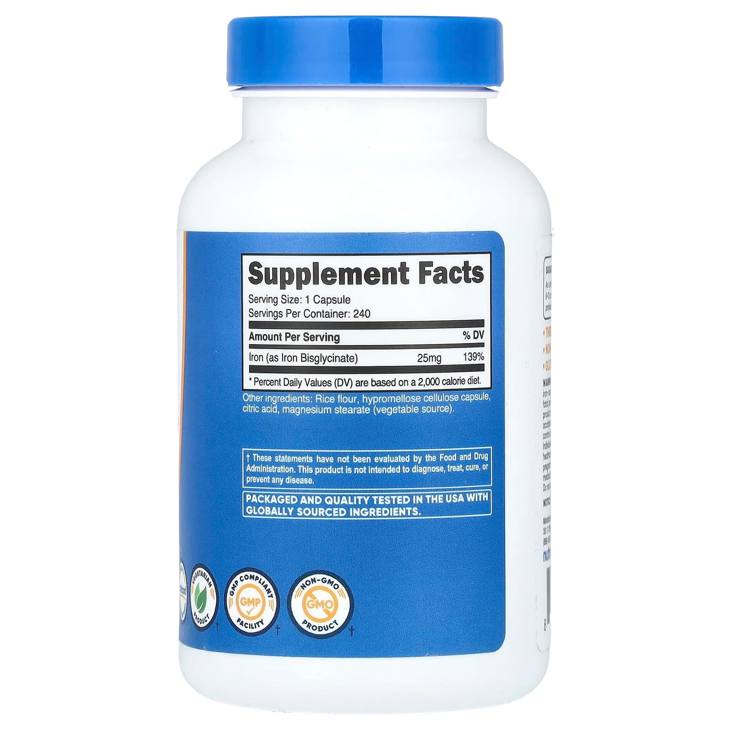 Nutricost, Iron, 25 mg , 240 Capsules - Image 2