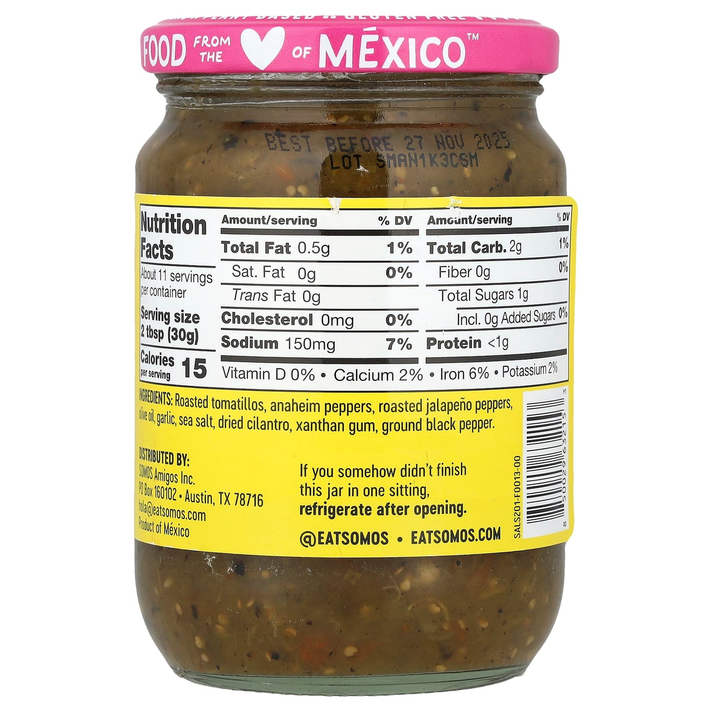Somos, Salsa Verde, Mild, 12 oz (340 g) - Image 2