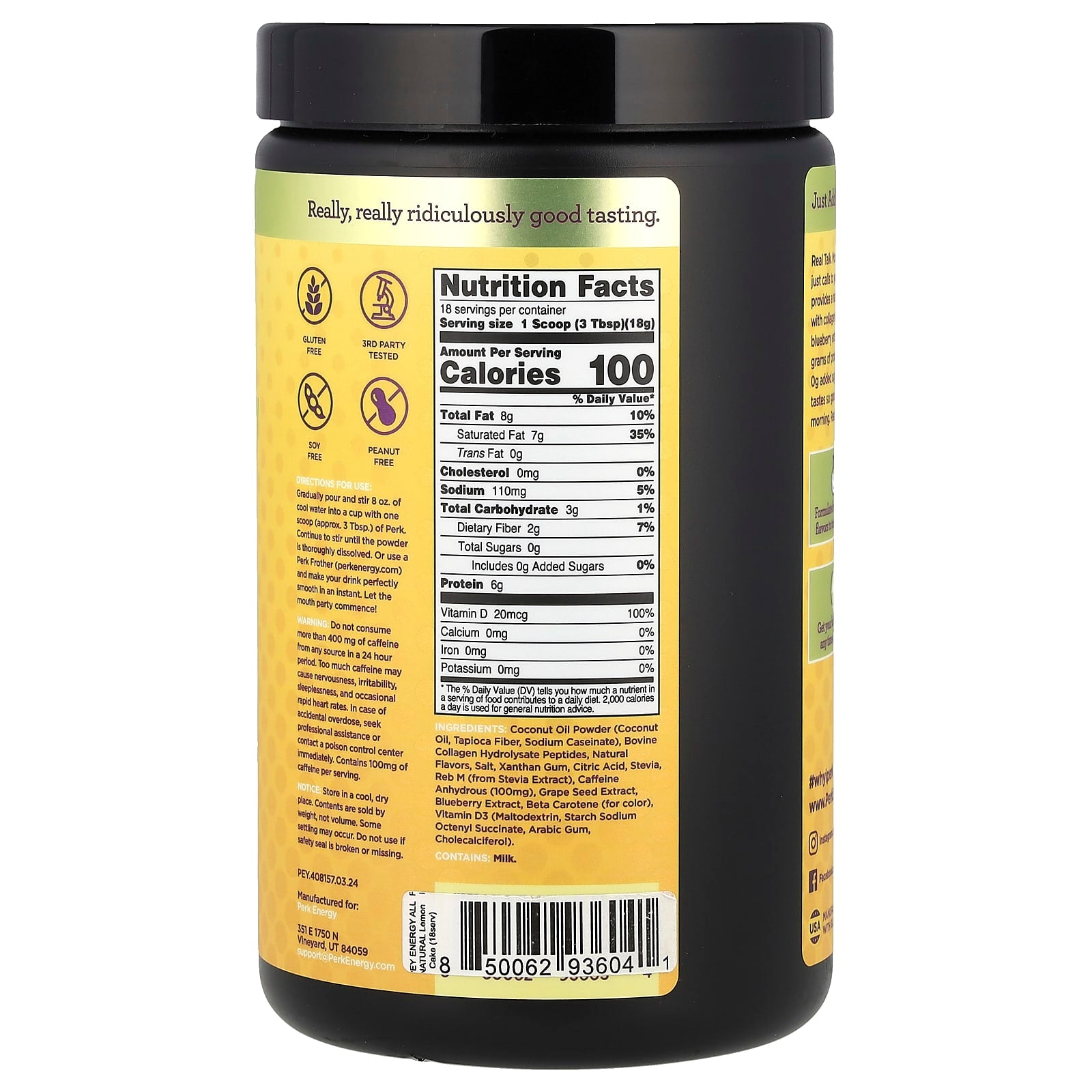 Perk Energy, Lemon Cake, 11.4 oz (319 g) - Image 2