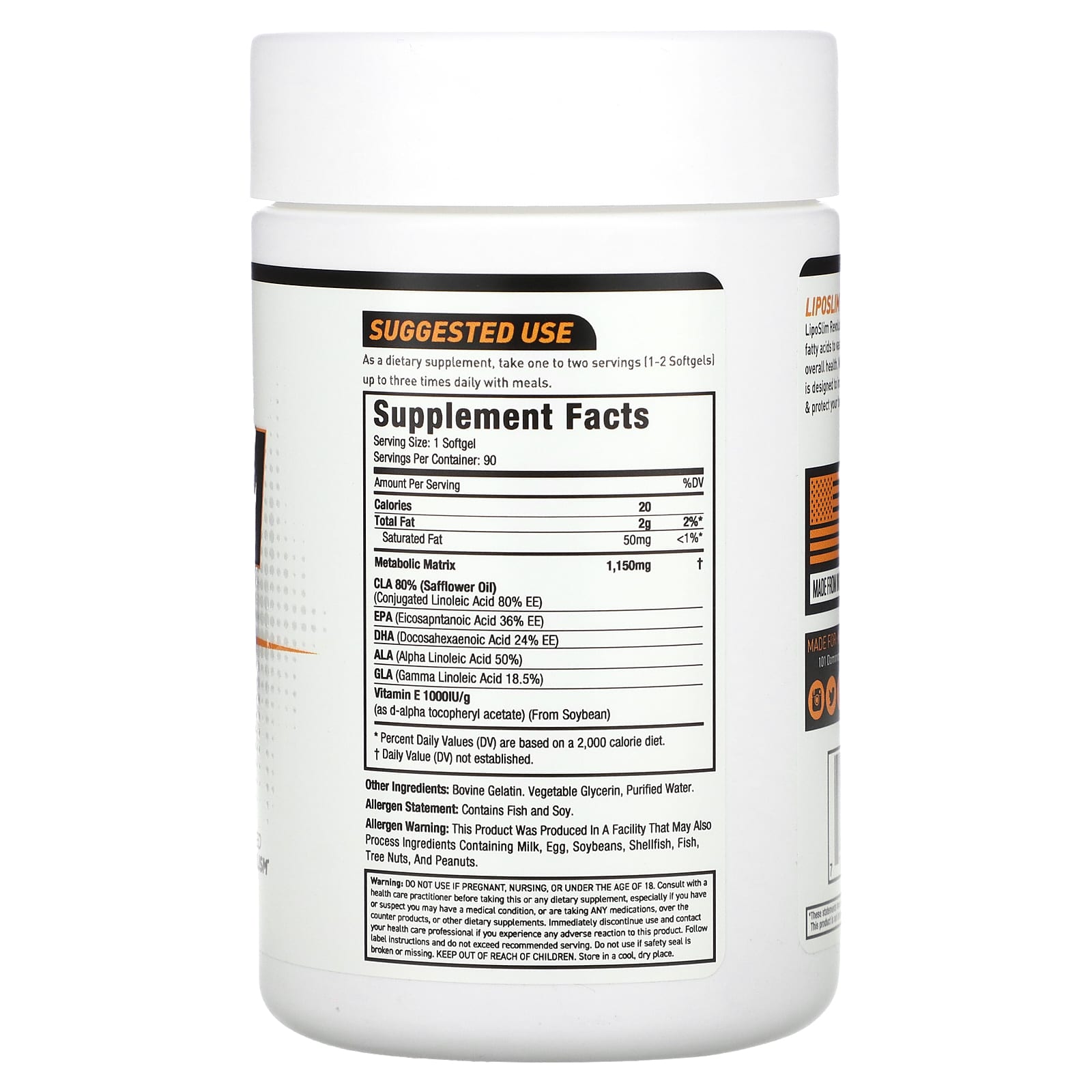 MuscleSport, Liposlim Revolution, 90 Softgels - Image 2