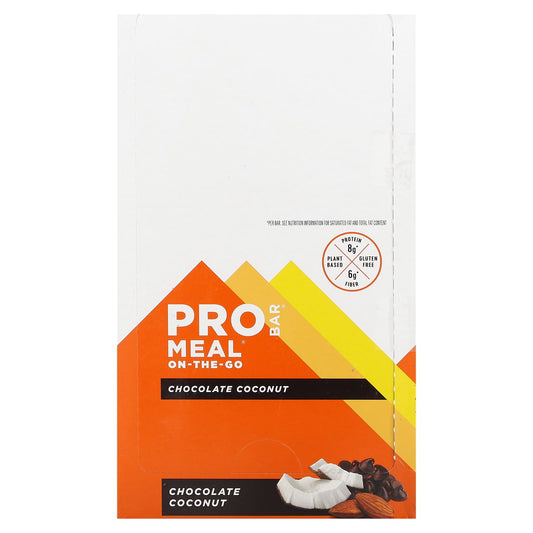 ProBar, Meal On-The-Go Bar, Chocolate Coconut, 12 Bars, 3 oz (85 g) Each - Image 1