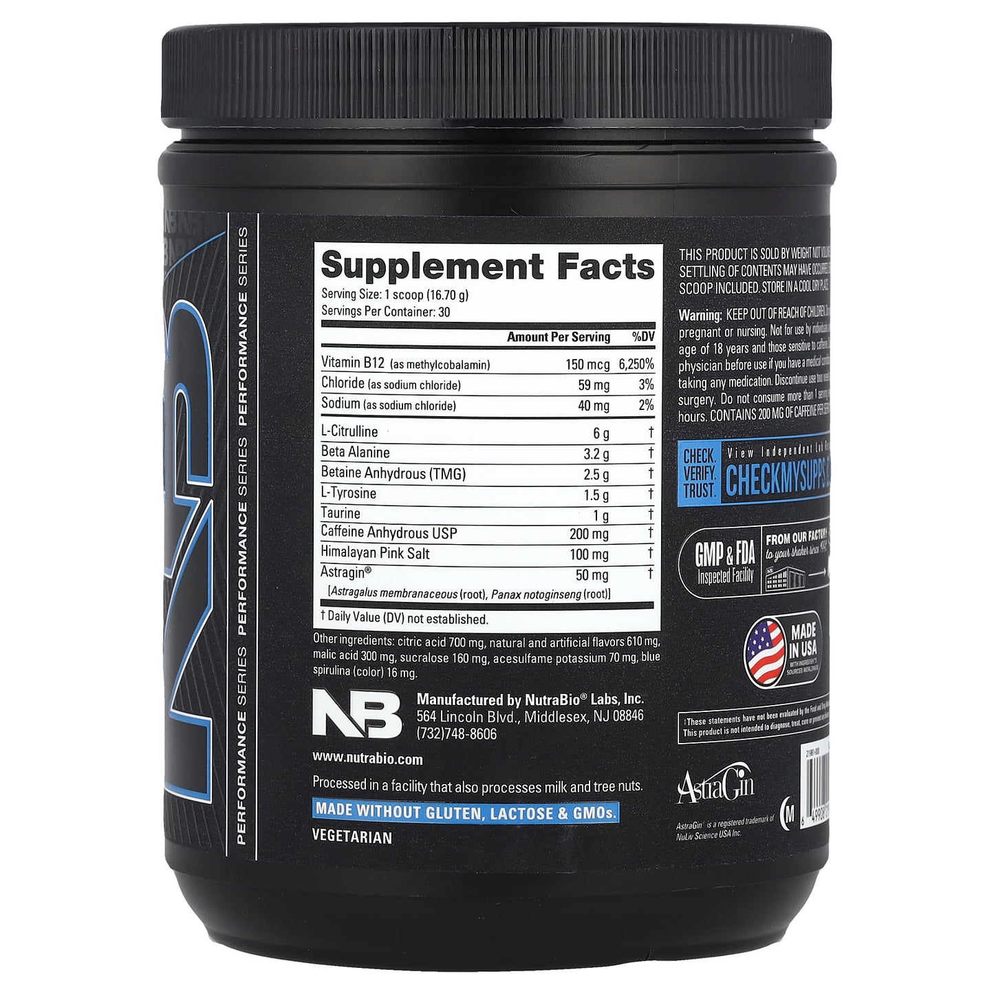 NutraBio, Base Pre-Workout, Blue Raspberry, 1.1 lb (501 g) - Image 2