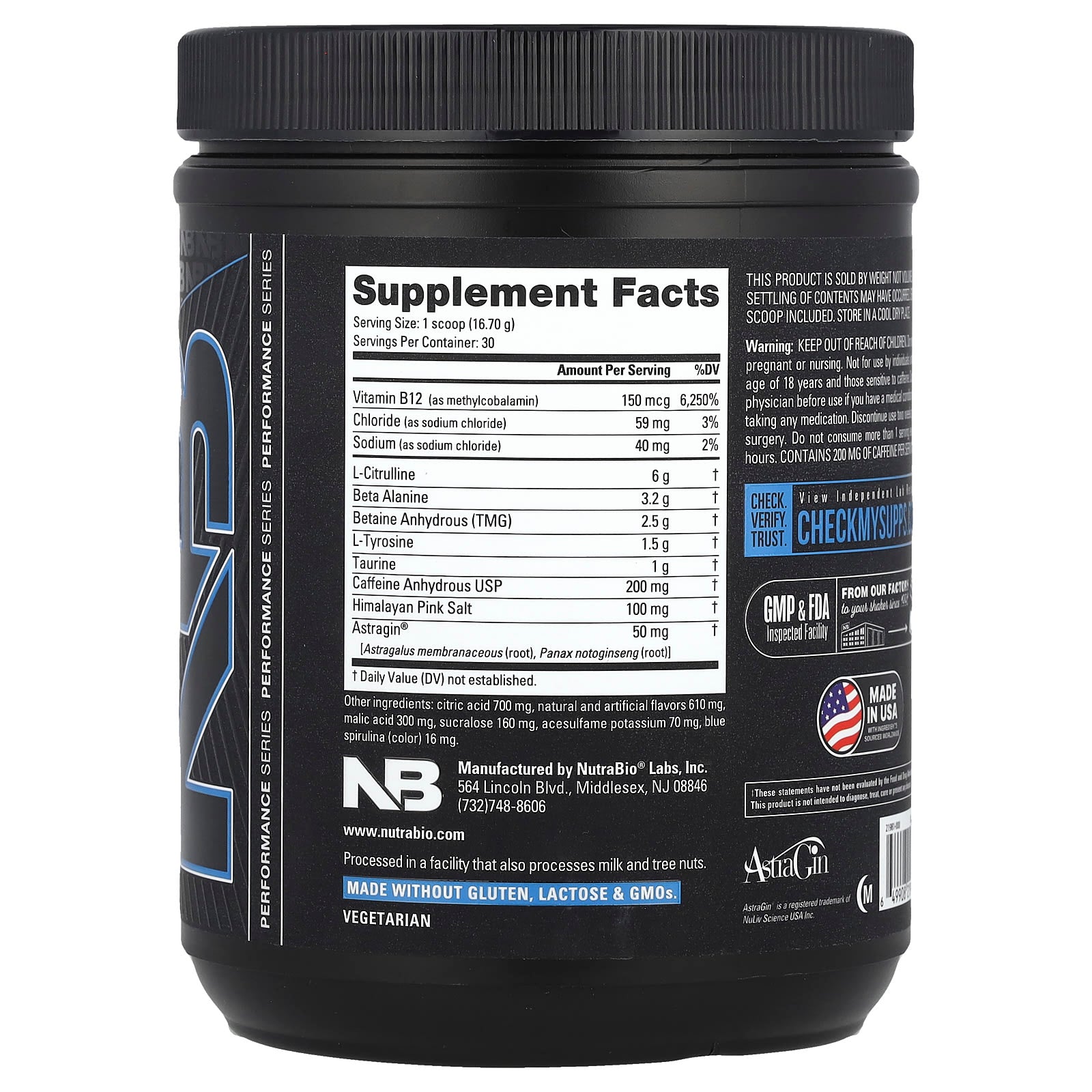 NutraBio, Base Pre-Workout, Blue Raspberry, 1.1 lb (501 g) - Image 2