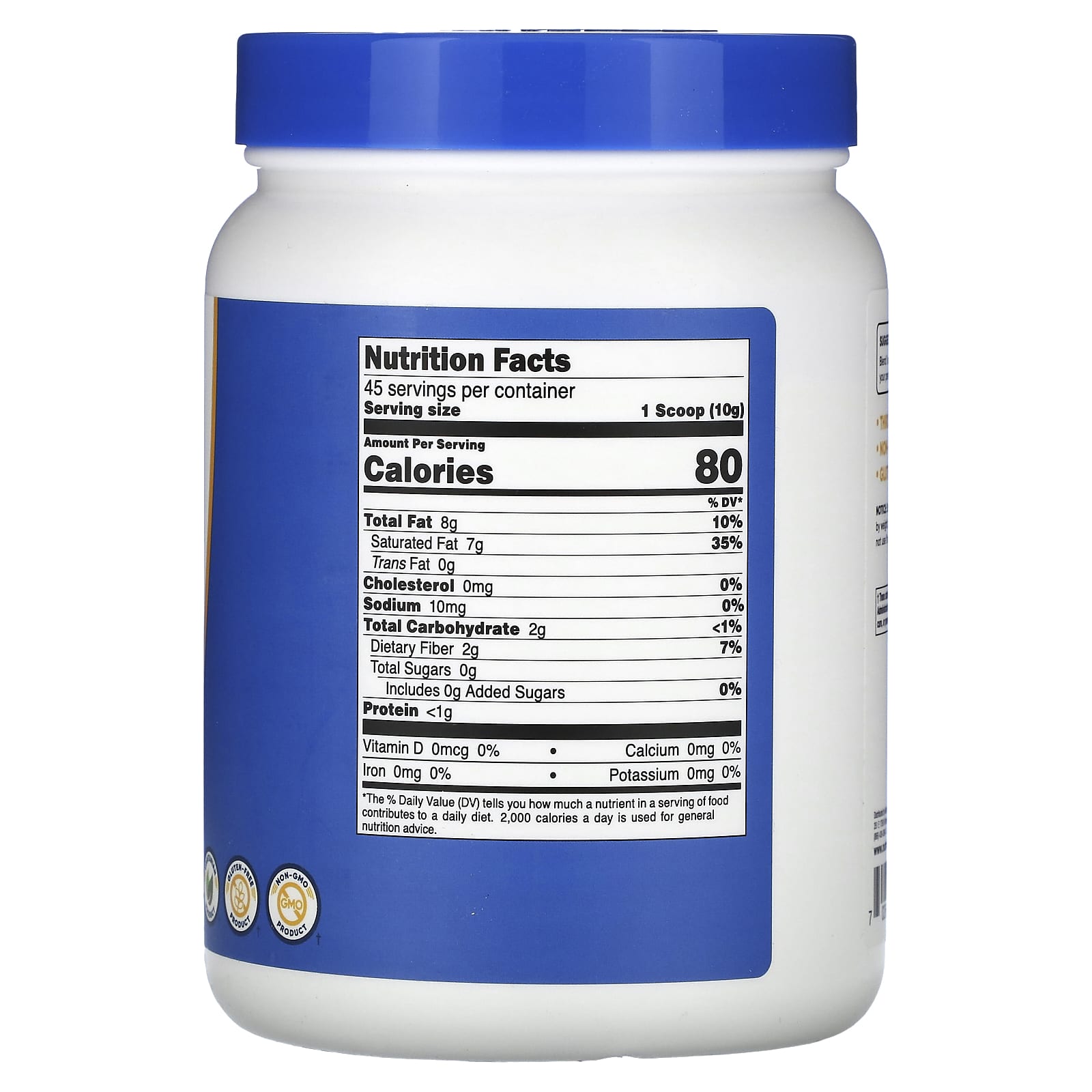 Nutricost, Coconut Oil Powder, Unflavored, 16 oz (454 g) - Image 2