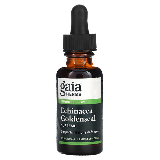 Echinacea Goldenseal Supreme Liquid Extract by Gaia Herbs - 1 fl oz (30 ml) - Image 1