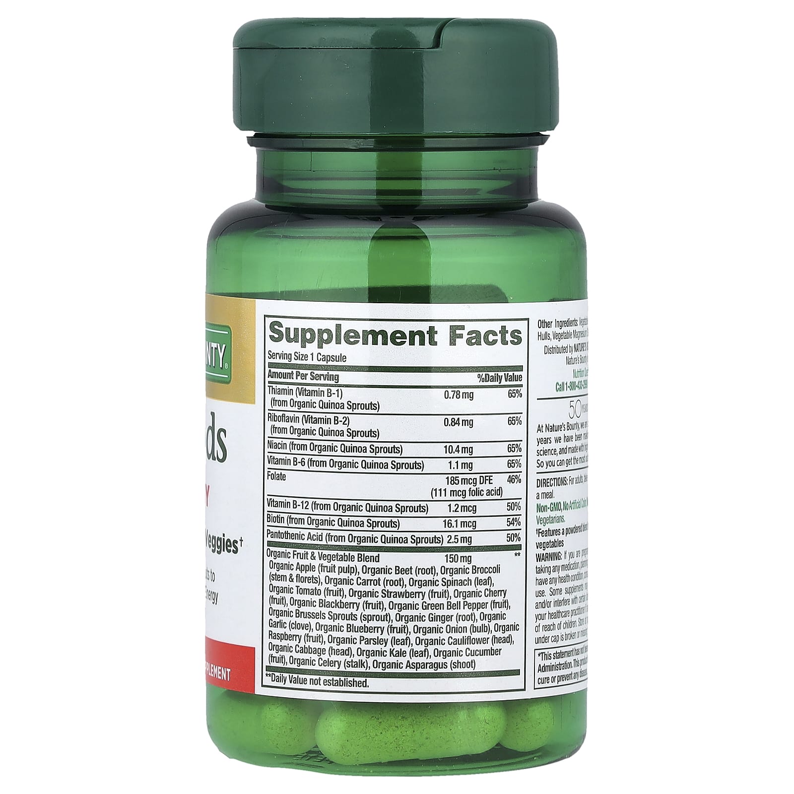 Nature's Bounty, Superfoods Plus Energy, 30 Capsules - Image 2