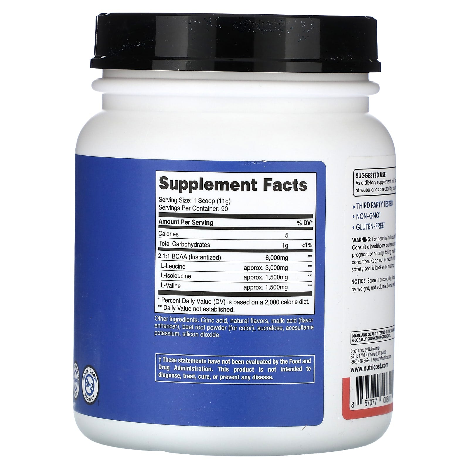 Nutricost, Performance, BCAA, Raspberry Lemonade, 2.2 lb (990 g) - Image 2