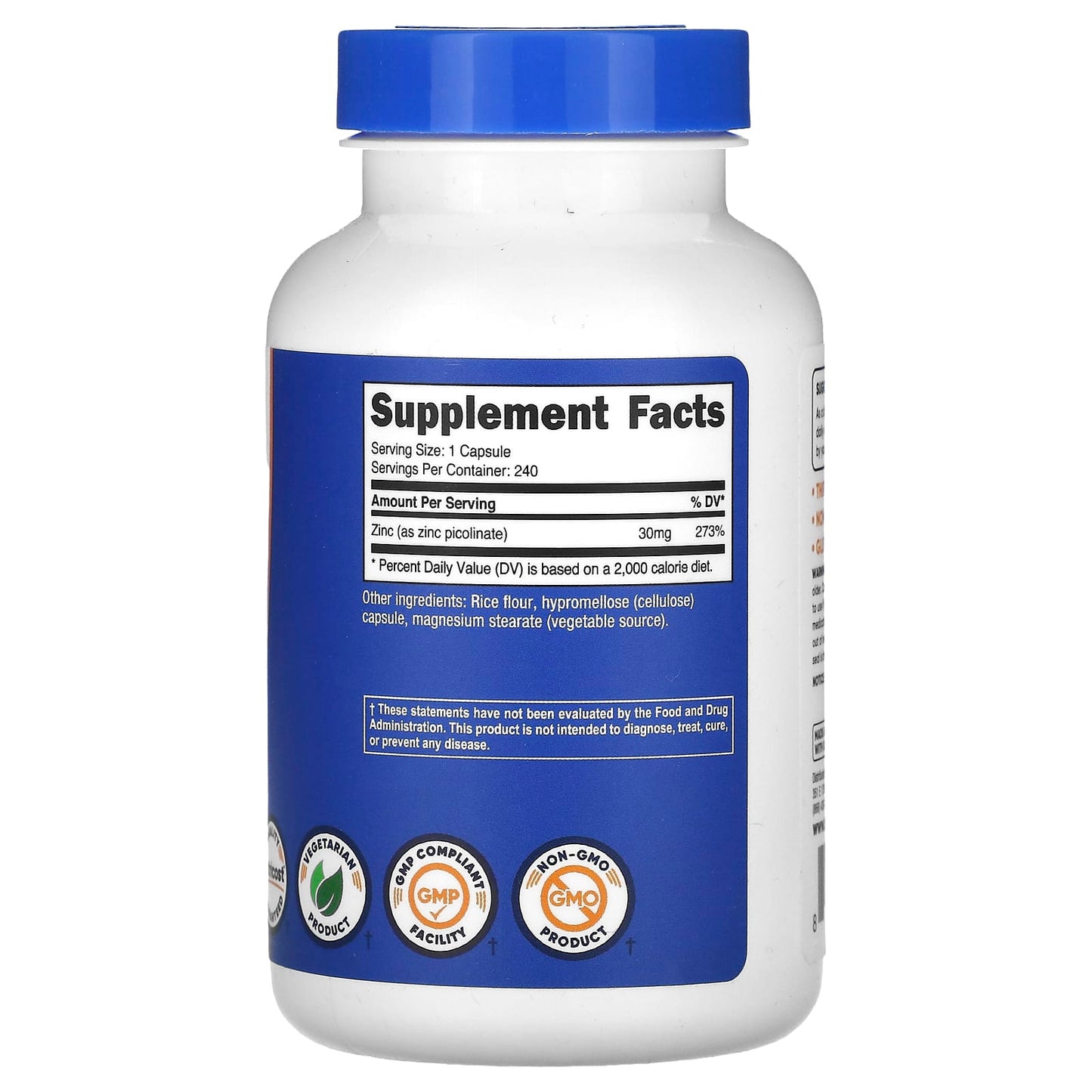 Nutricost, Zinc Picolinate, 30 mg, 240 Capsules - Image 2