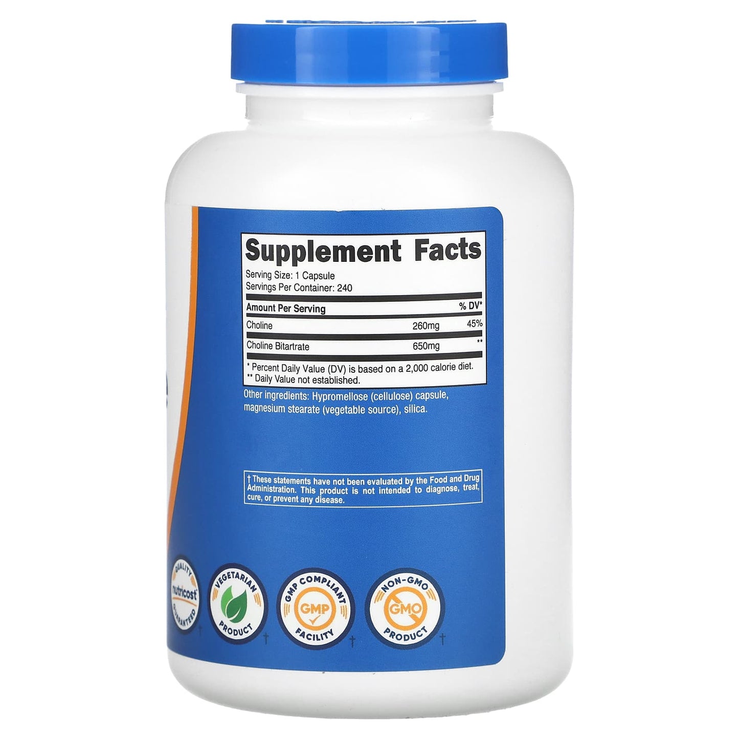 Nutricost, Choline Bitartrate, 650 mg , 240 Capsules - Image 2