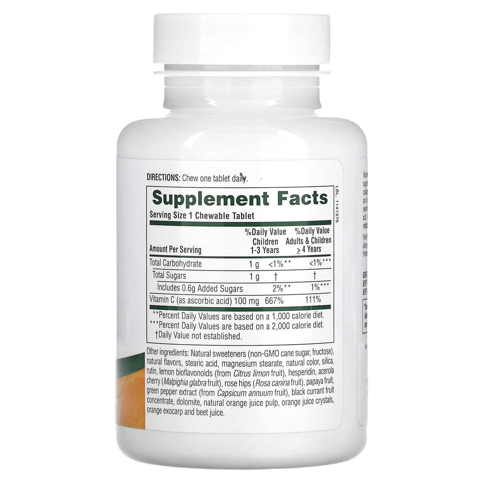 NaturesPlus, Chewable Orange Juice Jr, Vitamin C, Natural Orange, 100 mg, 90 Tablets - Image 2