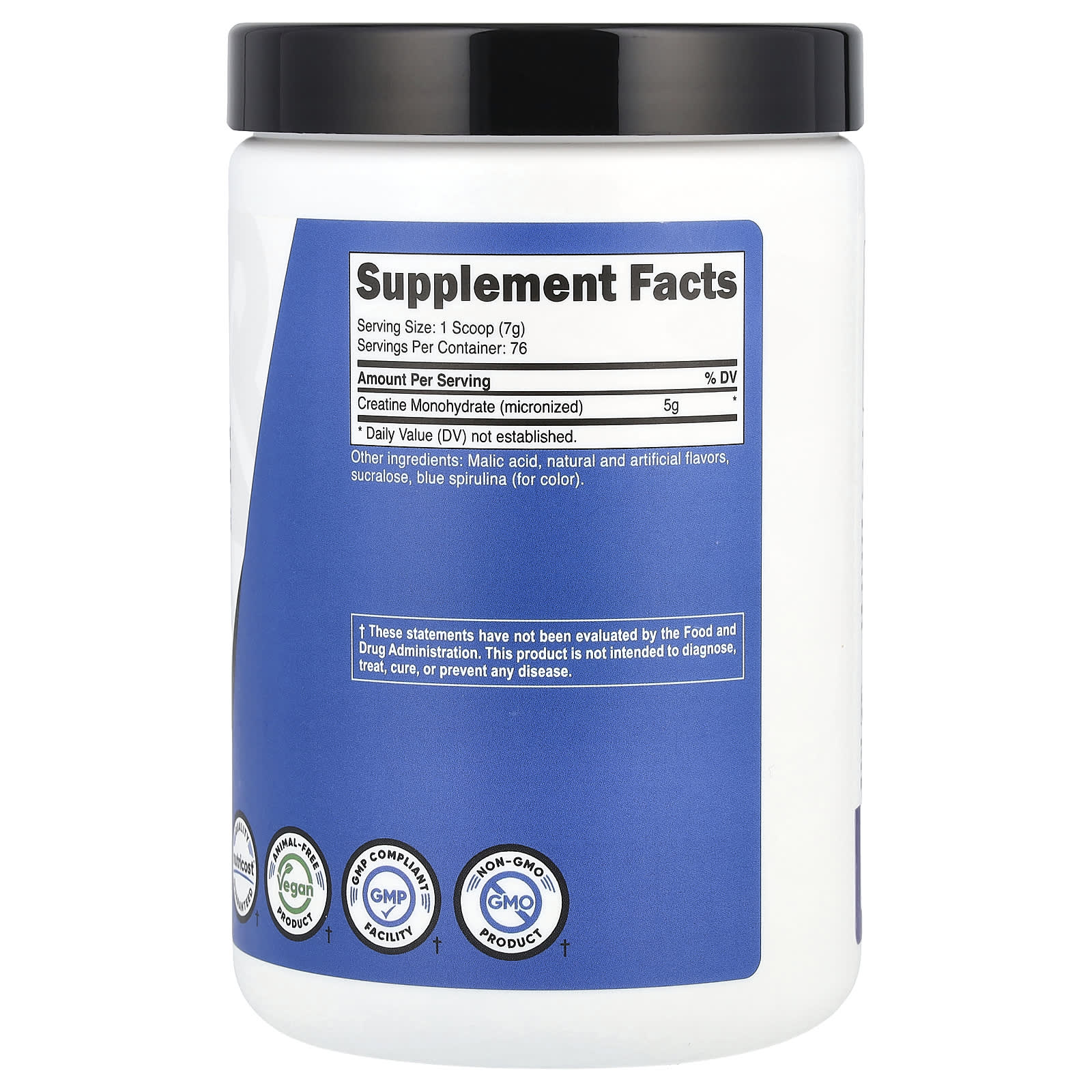 Nutricost, Creatine Monohydrate, Blue Raspberry, 17.9 oz (500 g) - Image 2