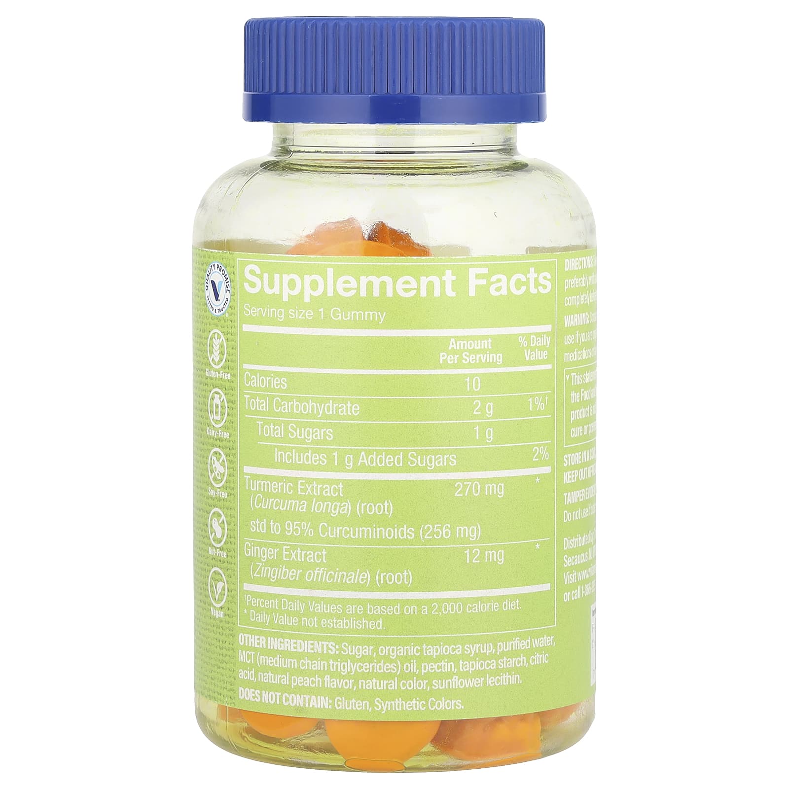The Vitamin Shoppe, Turmeric Gummies, Peach, 60 Gummies - Image 2