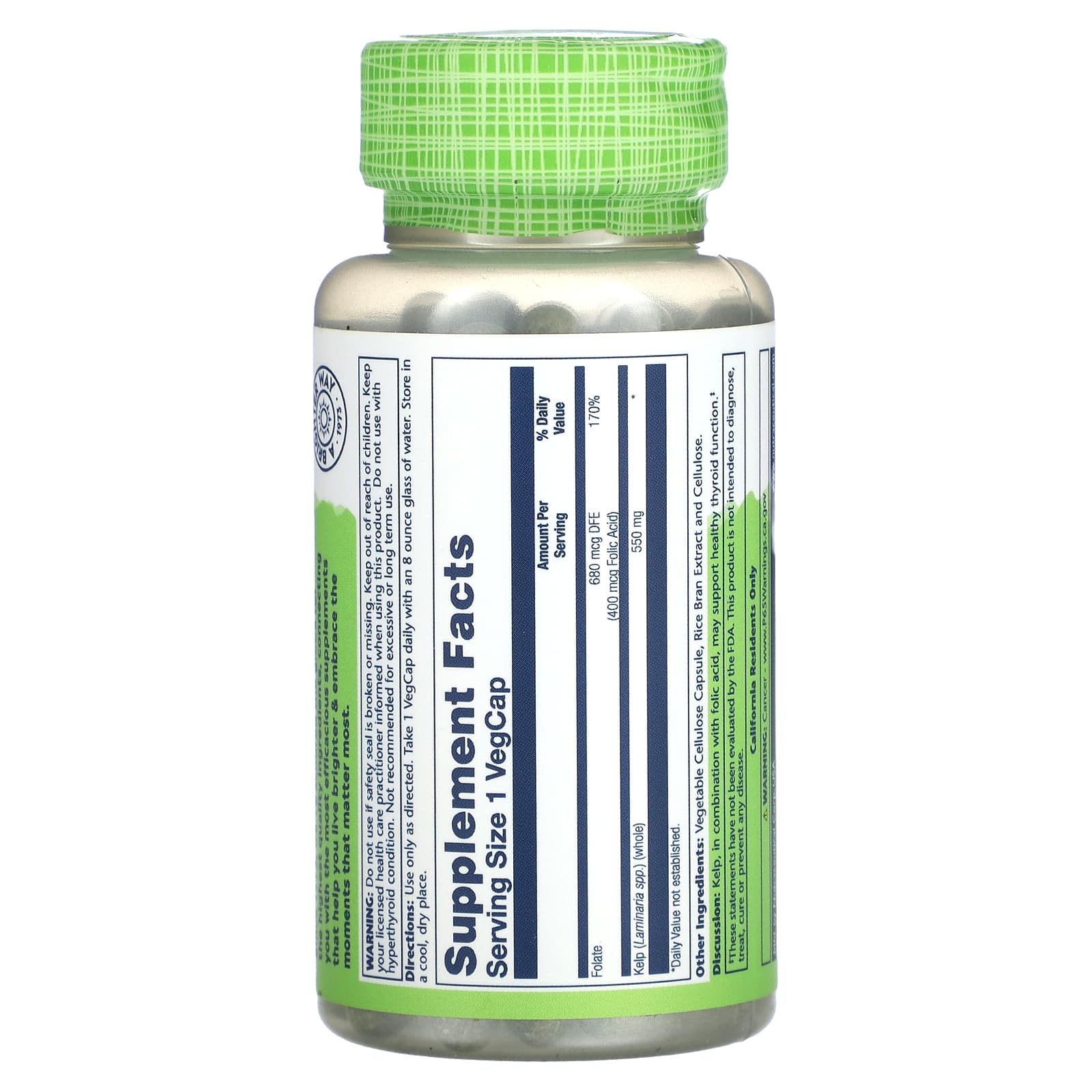 Solaray, True Herbs, Kelp, 100 Vegcaps - Image 2