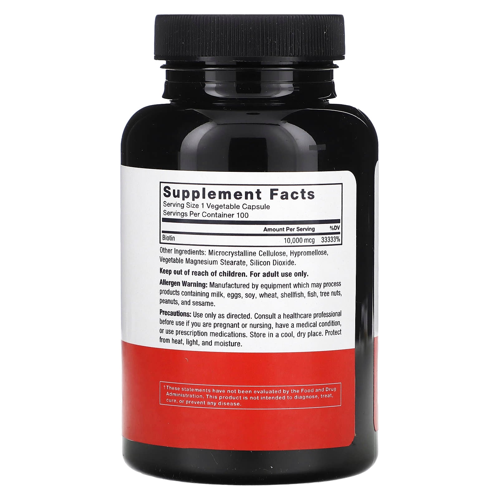 Biotin Supplement for Healthy Hair, Skin, & Nails - 10,000 mcg, 100 Veg Capsules - Image 2