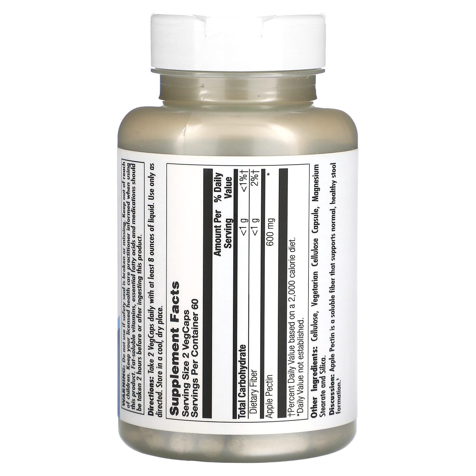 KAL Apple Pectin 600mg for Digestive Health 120 VegCaps - Image 2