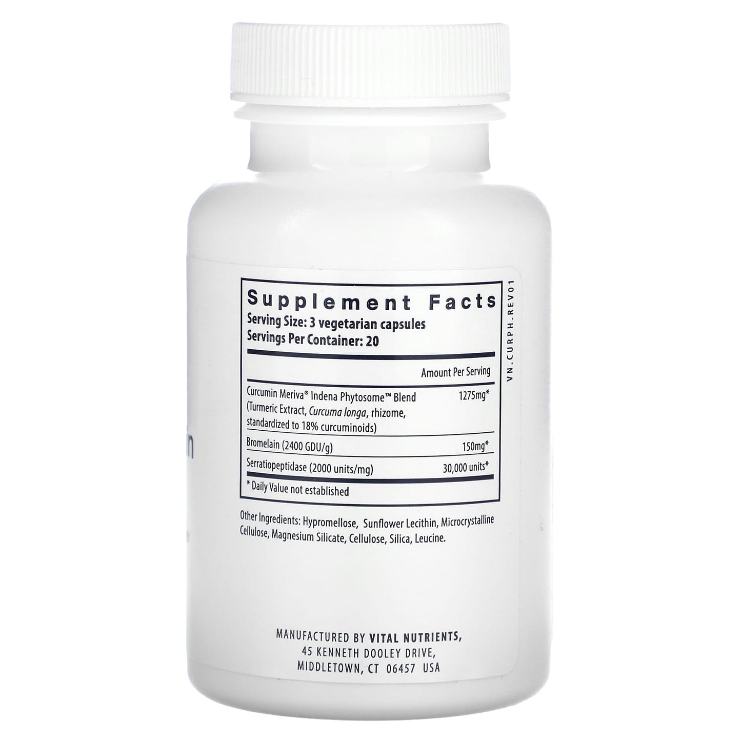 Vital Nutrients, Phyto-Curcumin Plus Enzymes , 60 Vegetarian Capsules - Image 2