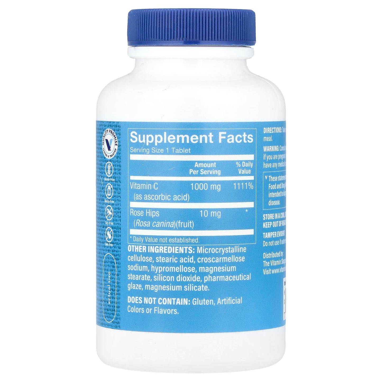 The Vitamin Shoppe, Vitamin C With Rose Hips, 100 Tablets - Image 2
