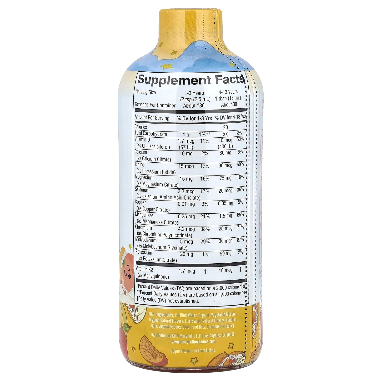 MaryRuth's, Kids Nighttime Multimineral, Peaches & Cream, 15.22 fl oz (450 ml)