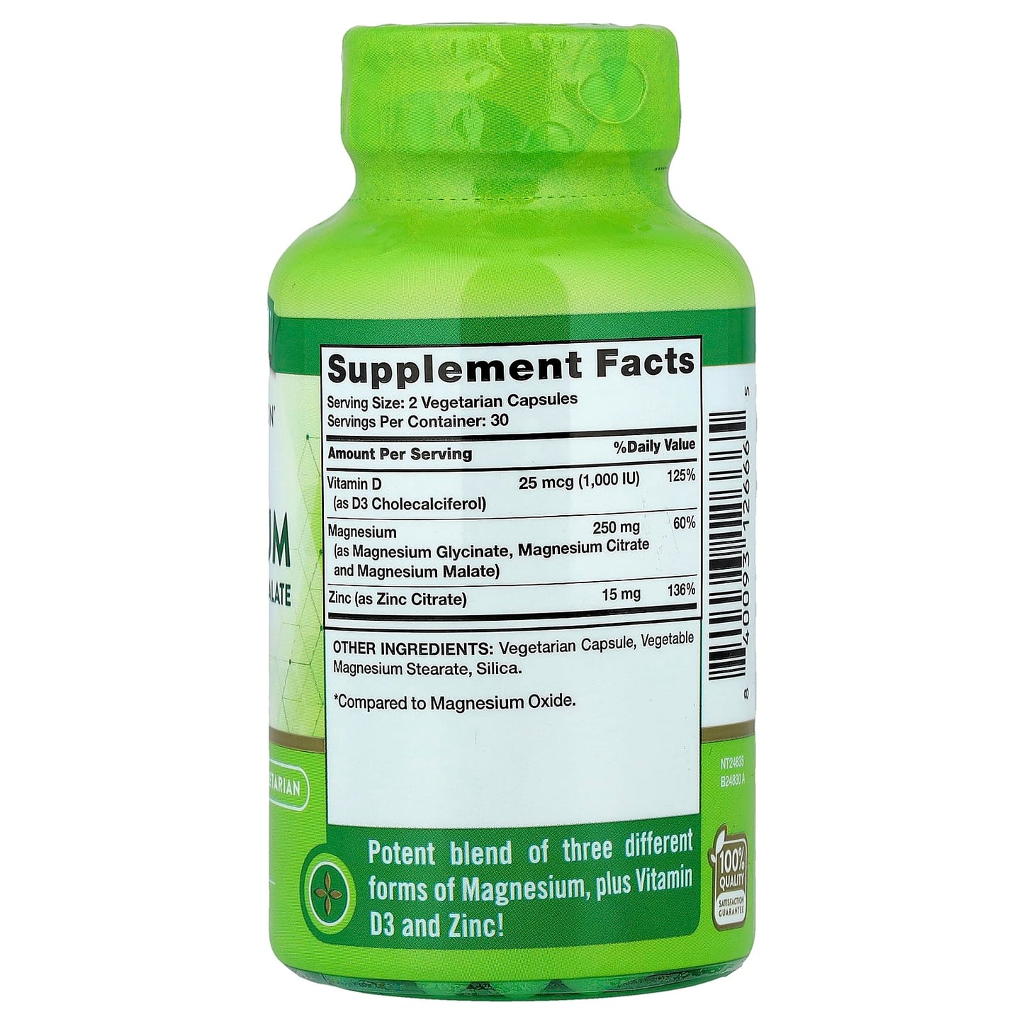 Nature's Truth, Triple Magnesium + D3 & Zinc, 60 Capsules - Image 2