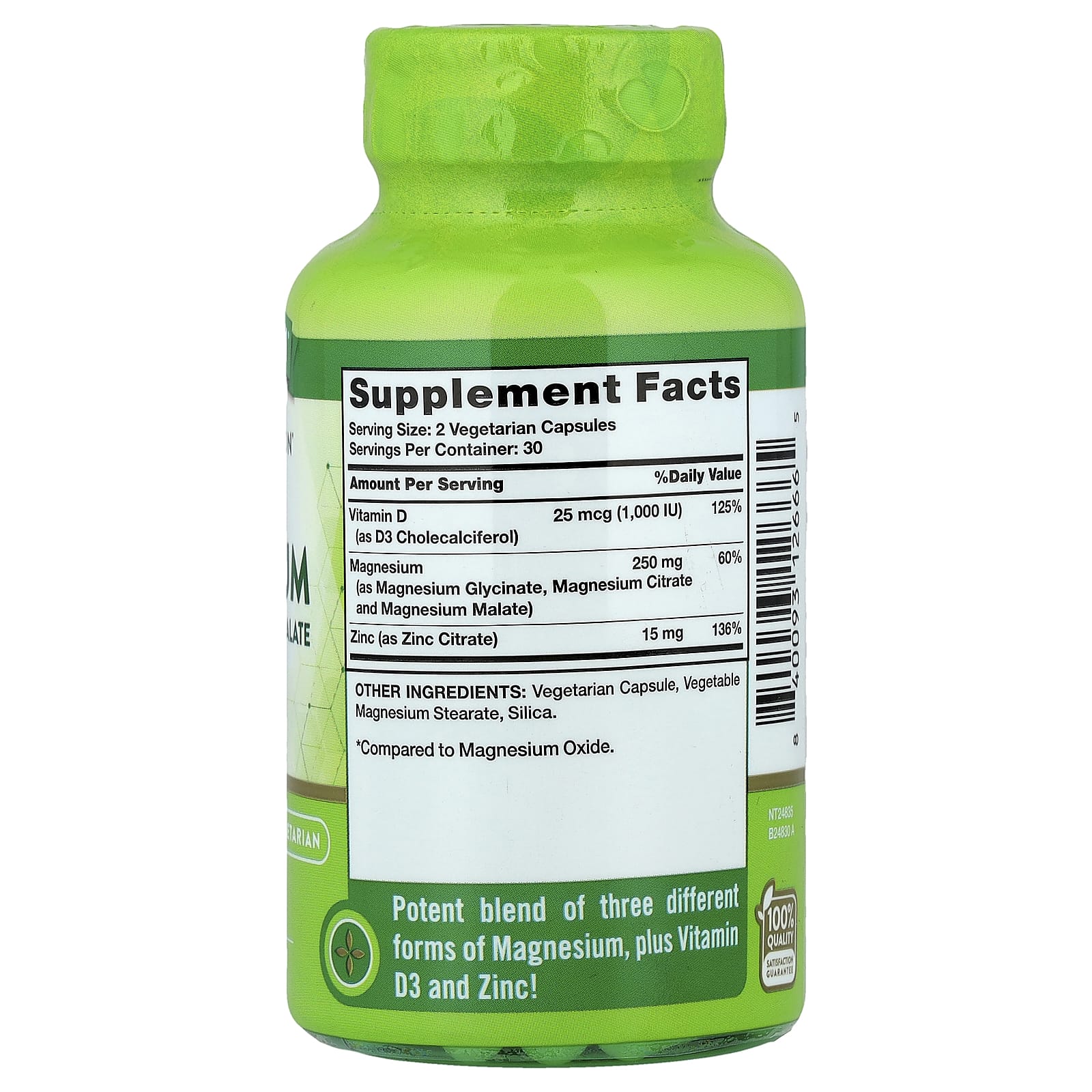 Nature's Truth, Triple Magnesium + D3 & Zinc, 60 Capsules - Image 2
