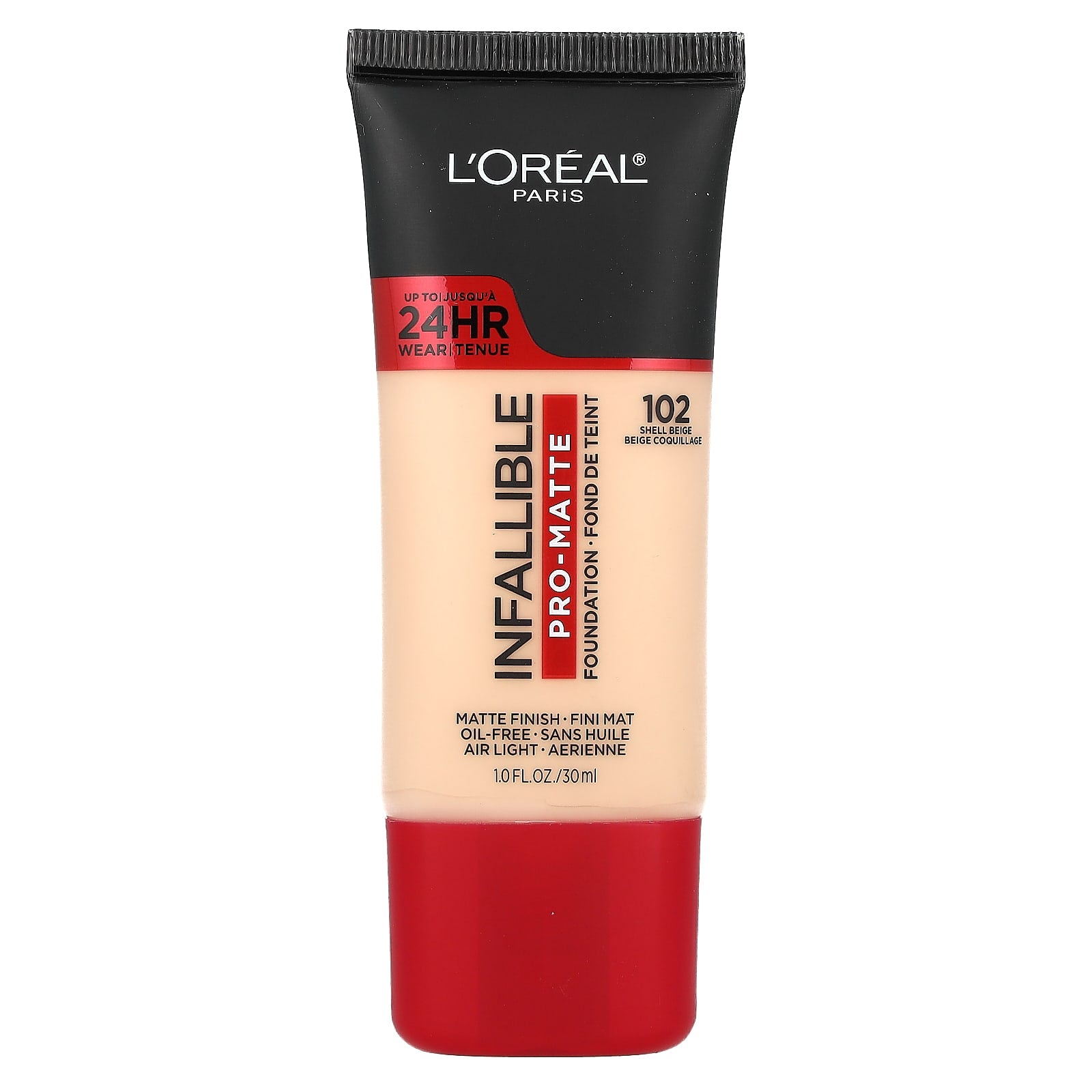 L'Oréal, Infallible, Pro-Matte Foundation, 102 Shell Beige, 1 fl oz (30 ml) - Image 1