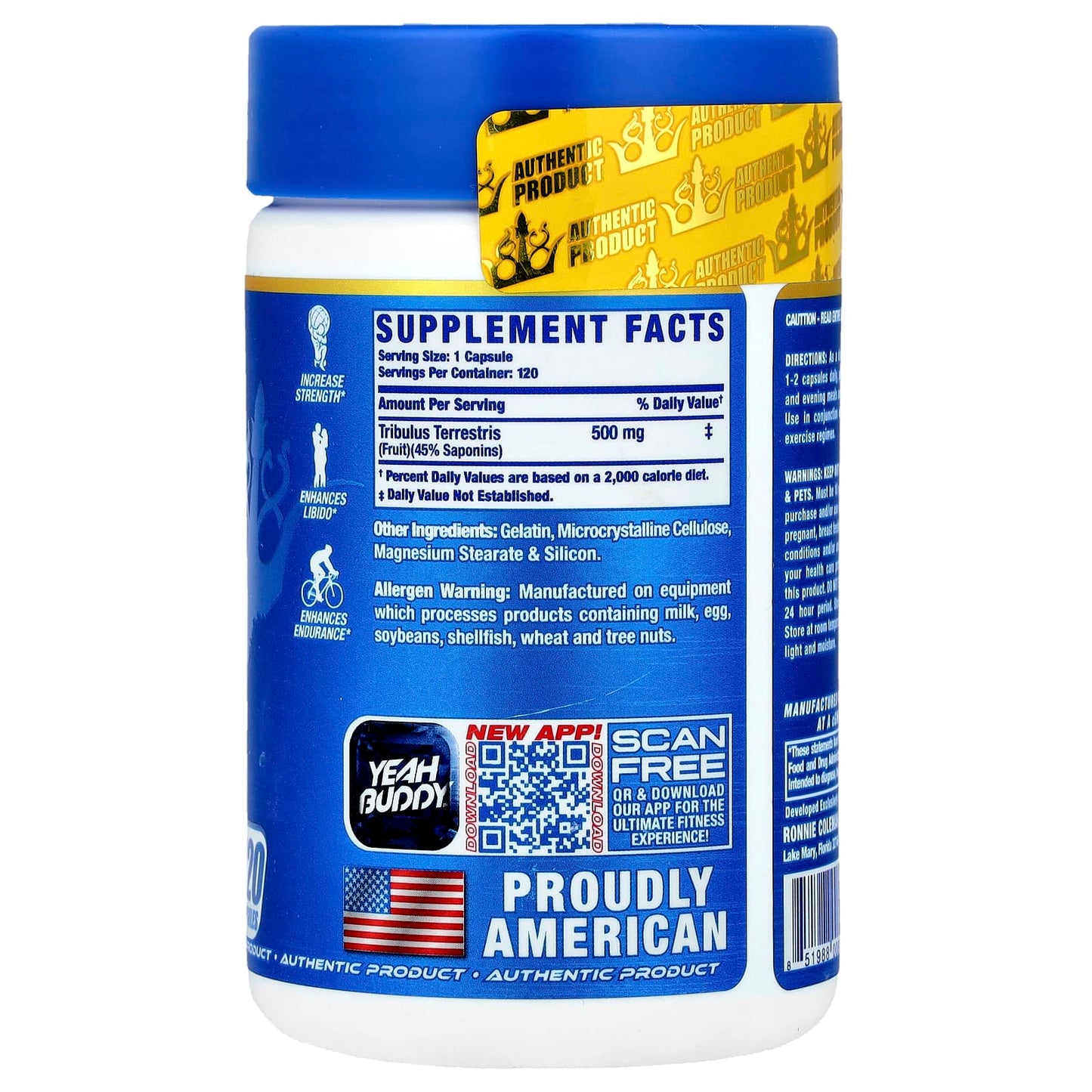 Ronnie Coleman, Vital Edition, Tribulus XS™, 500 mg , 120 Capsules - Image 2