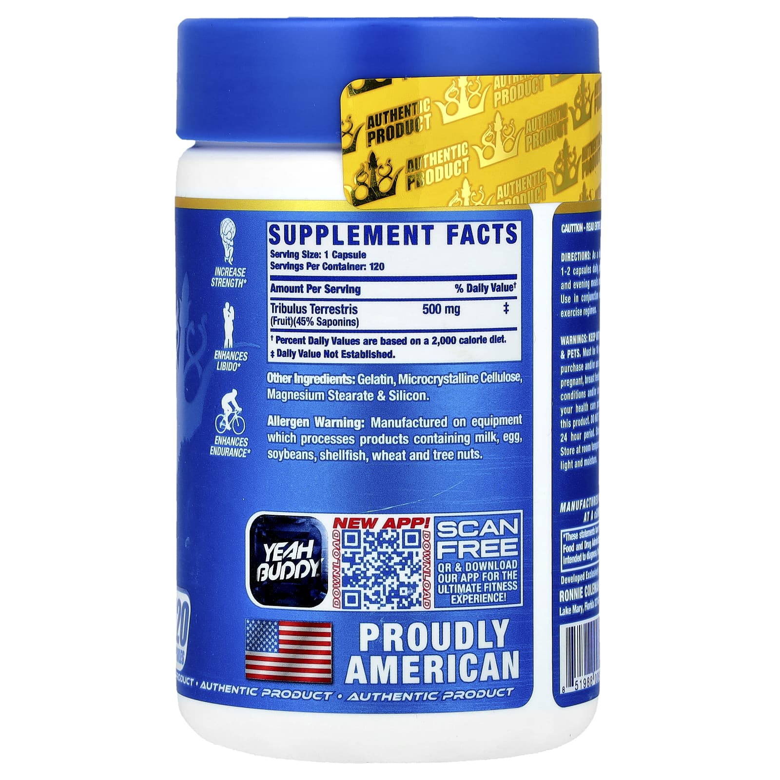 Ronnie Coleman, Vital Edition, Tribulus XS™, 500 mg , 120 Capsules - Image 2