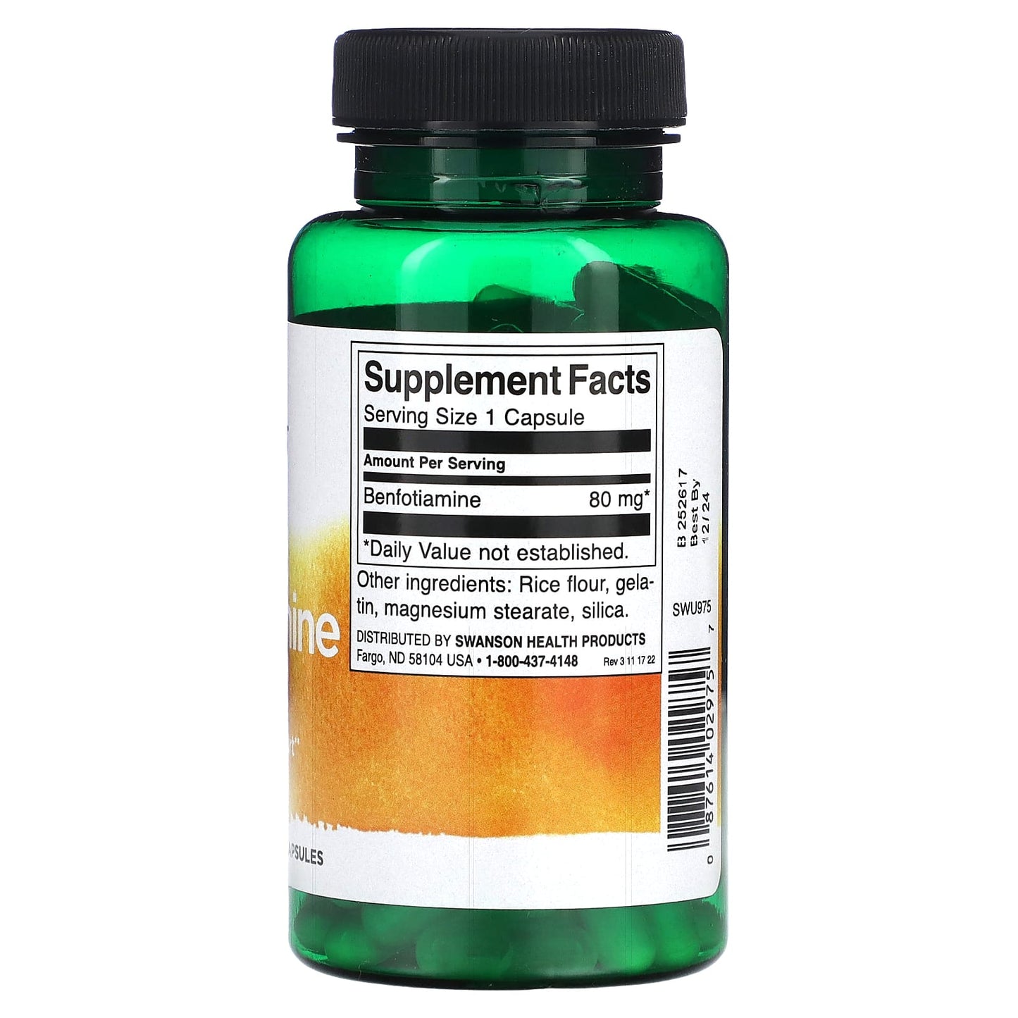 Swanson, Benfotiamine, 80 mg, 120 Capsules - Image 2
