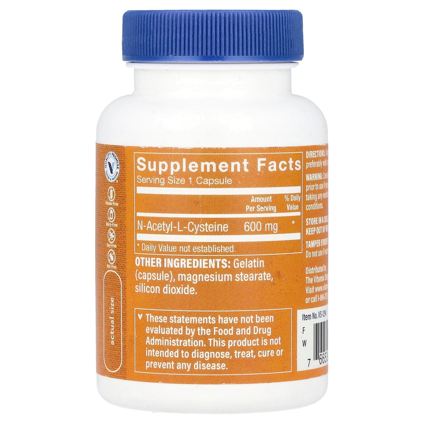 The Vitamin Shoppe, NAC, 600 mg, 50 Capsules - Image 2