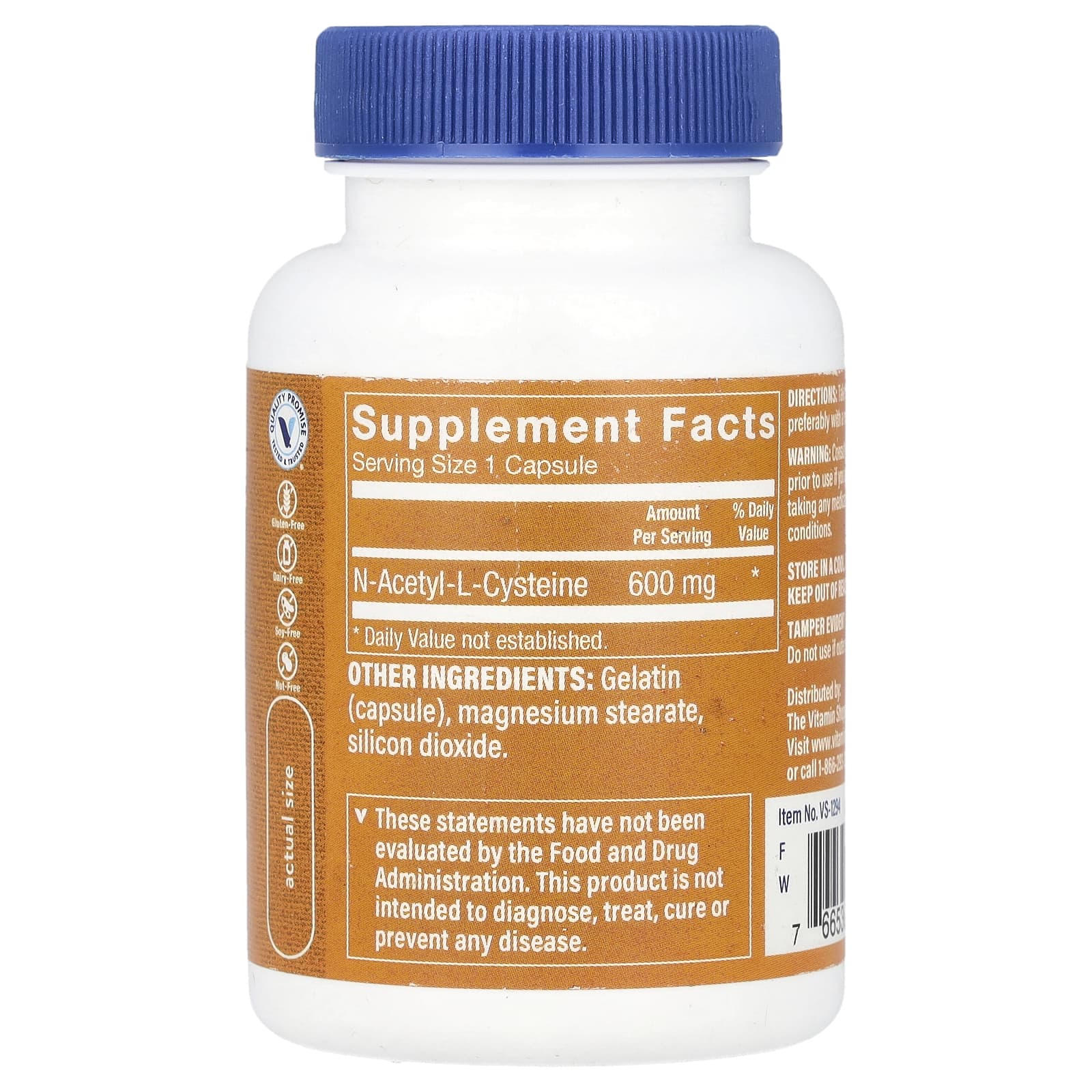 The Vitamin Shoppe, NAC, 600 mg, 50 Capsules - Image 2