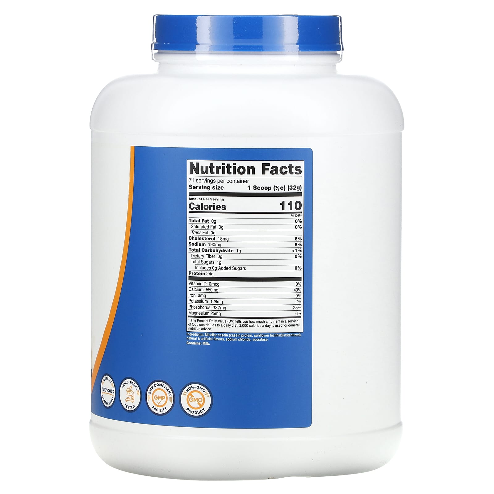 Nutricost, Casein Protein, Vanilla, 5 lb (2,268 g) - Image 2