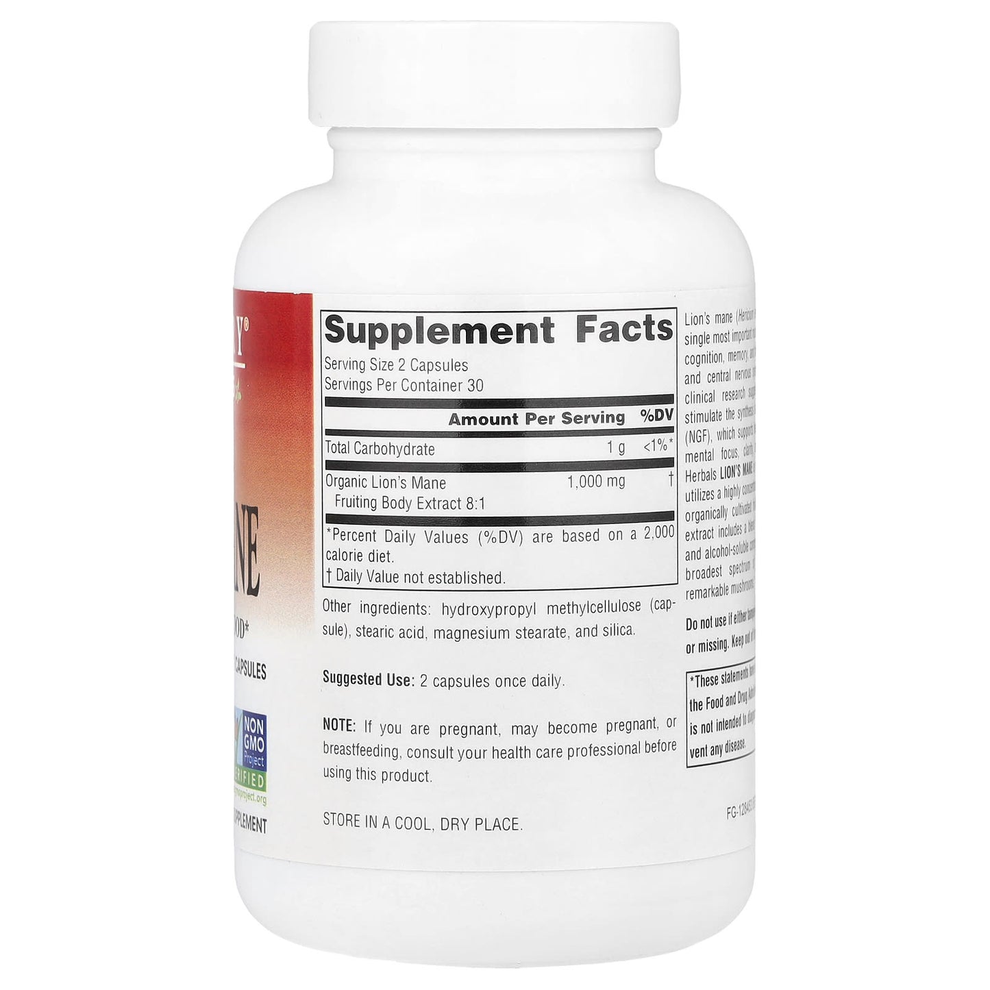 Planetary Herbals, Lion's Mane, 60 Vegan Capsules (500 mg per Capsule) - Image 2