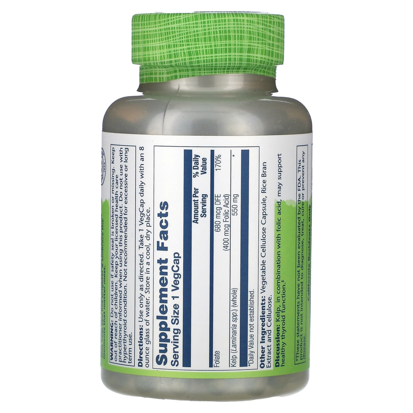 Solaray, True Herbs, Kelp, 550 mg, 180 VegCaps - Image 2