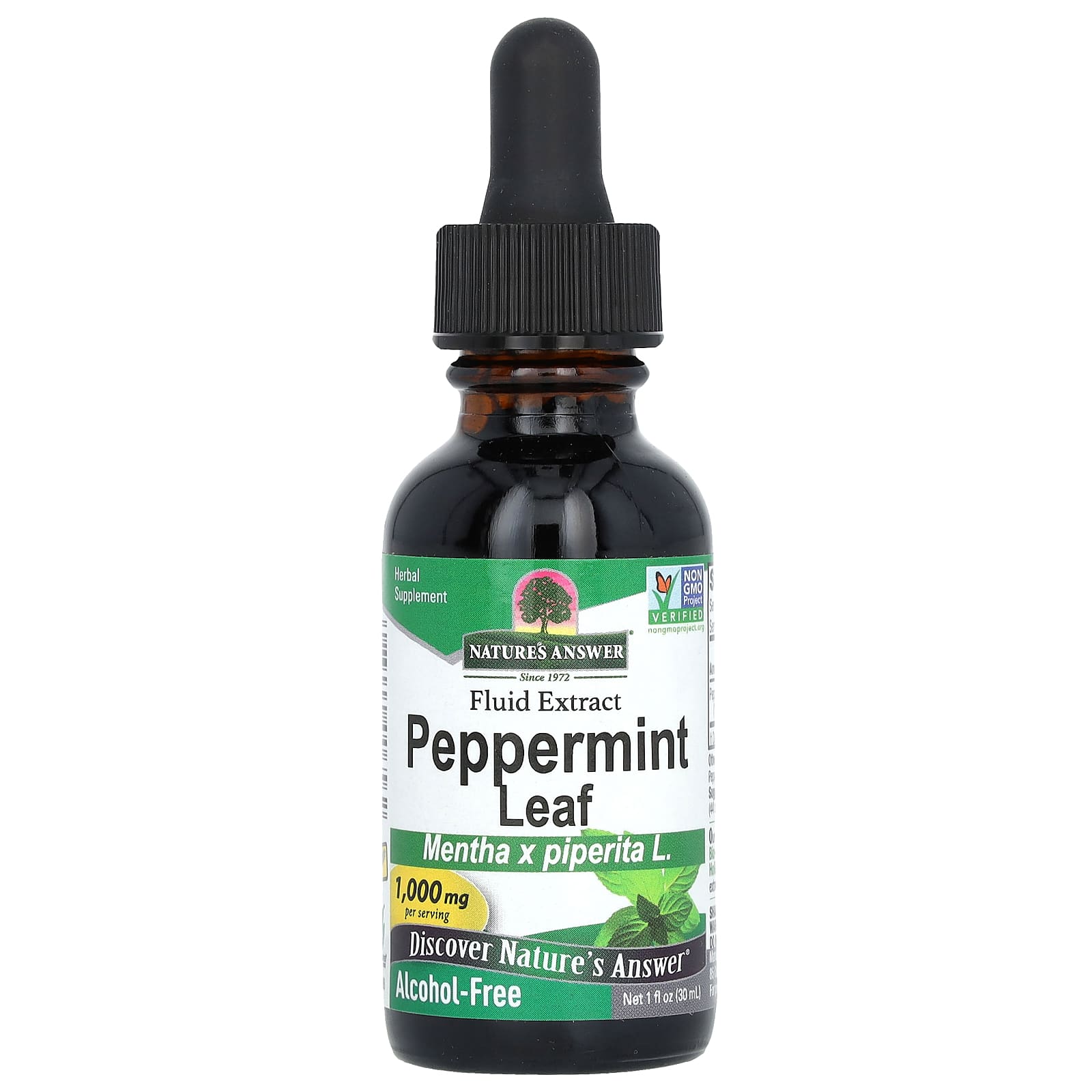 Nature's Answer, Peppermint Leaf, Alcohol-Free , 1,000 mg , 1 fl oz (30 ml) - Image 1