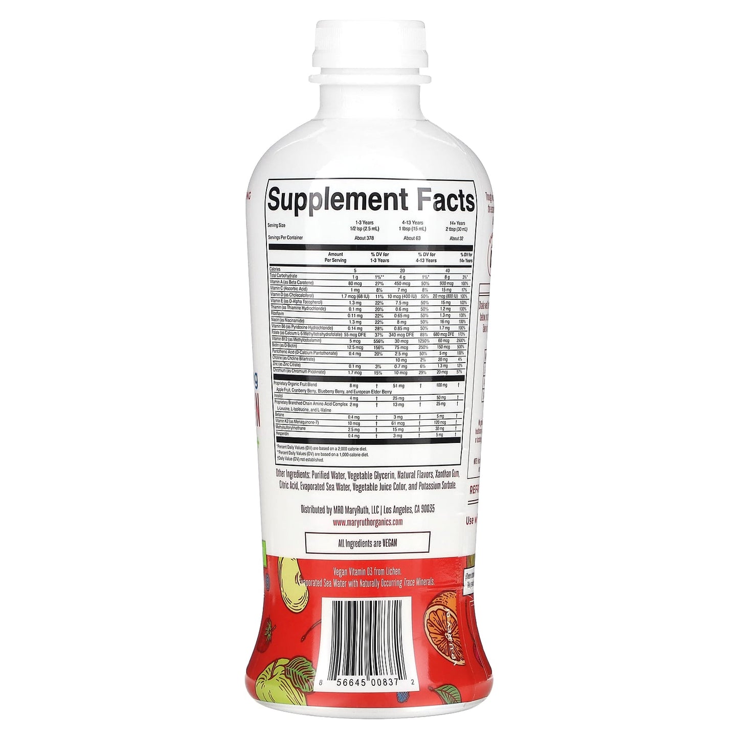 MaryRuth's, Liquid Morning Multivitamin Essentials+, Fruit Punch, 32 fl oz (946 ml) - Image 2