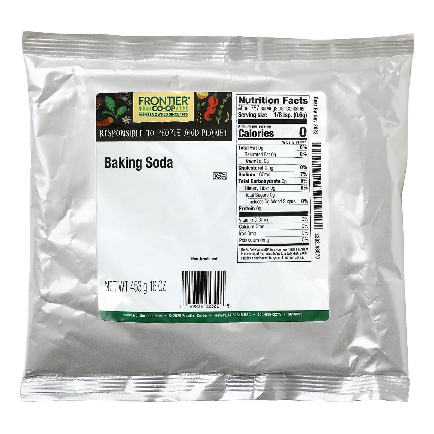 Frontier Co-op Pure Baking Soda, 16 oz - Natural, Kosher, Non-Irradiated - Image 2