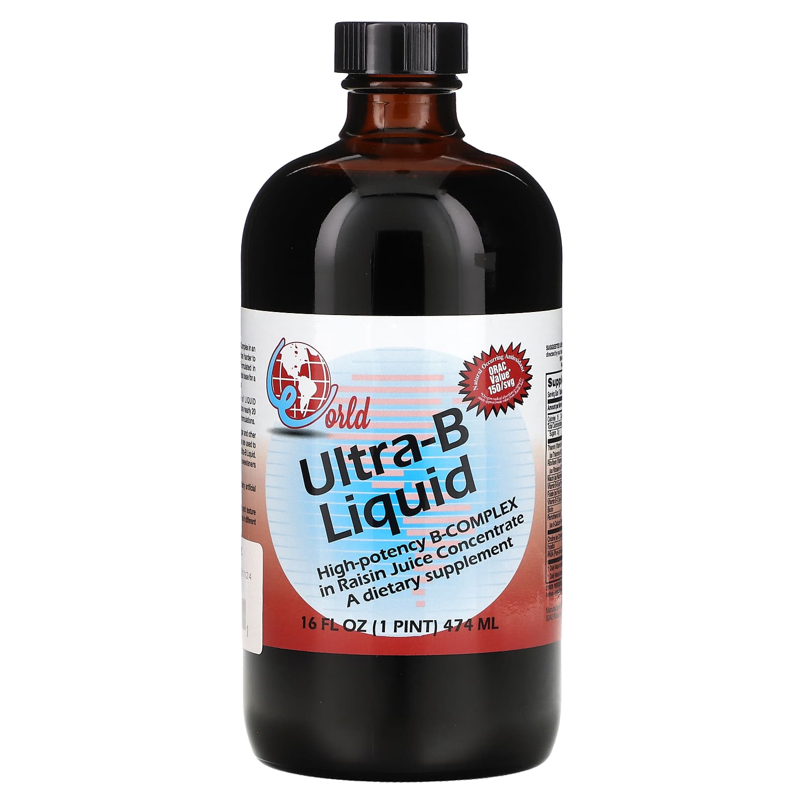 World Organic, Ultra-B Liquid, 16 fl oz (474 ml) - Image 1