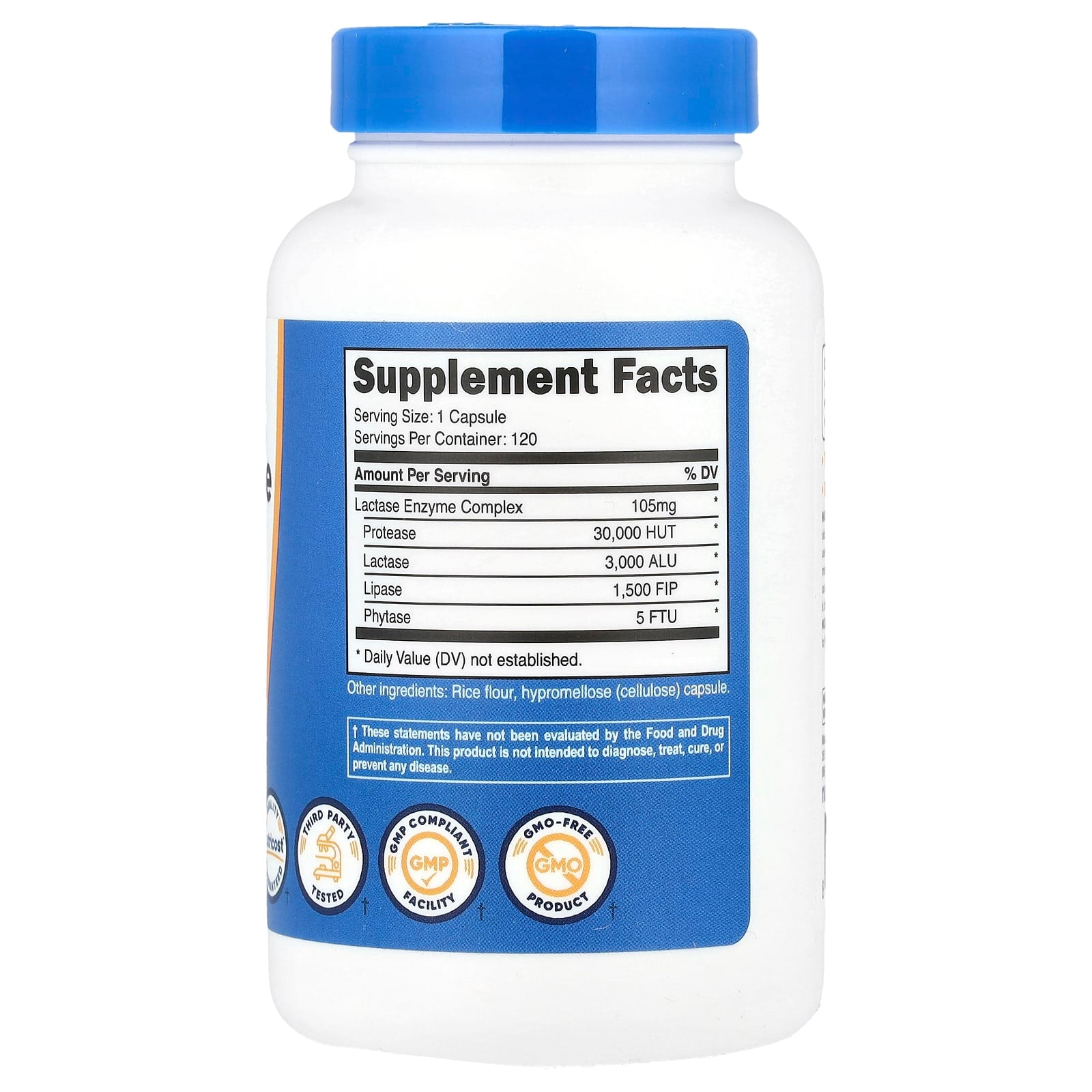 Nutricost, Lactase Enzyme Complex, 3,000 ALU, 120 Capsules - Image 2