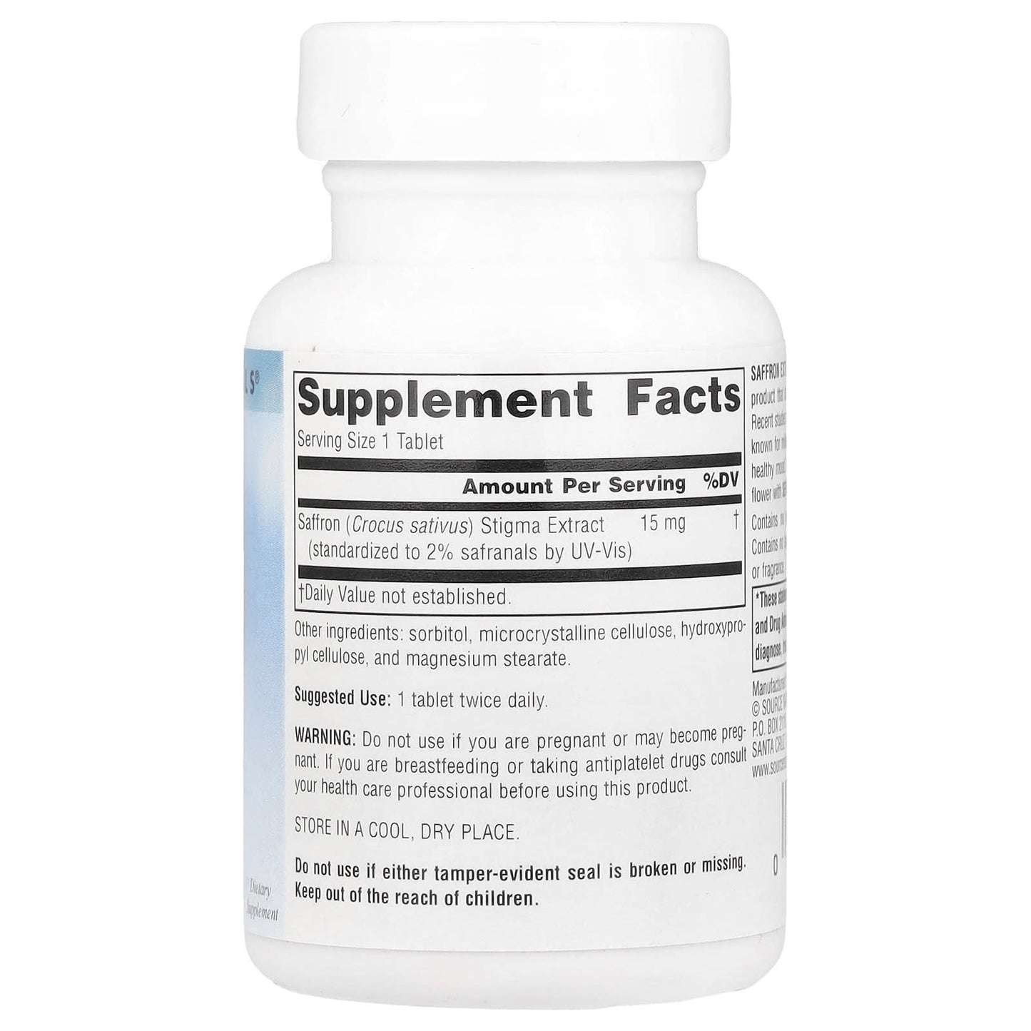 Source Naturals, Saffron Extract , 15 mg, 30 Tablets - Image 2