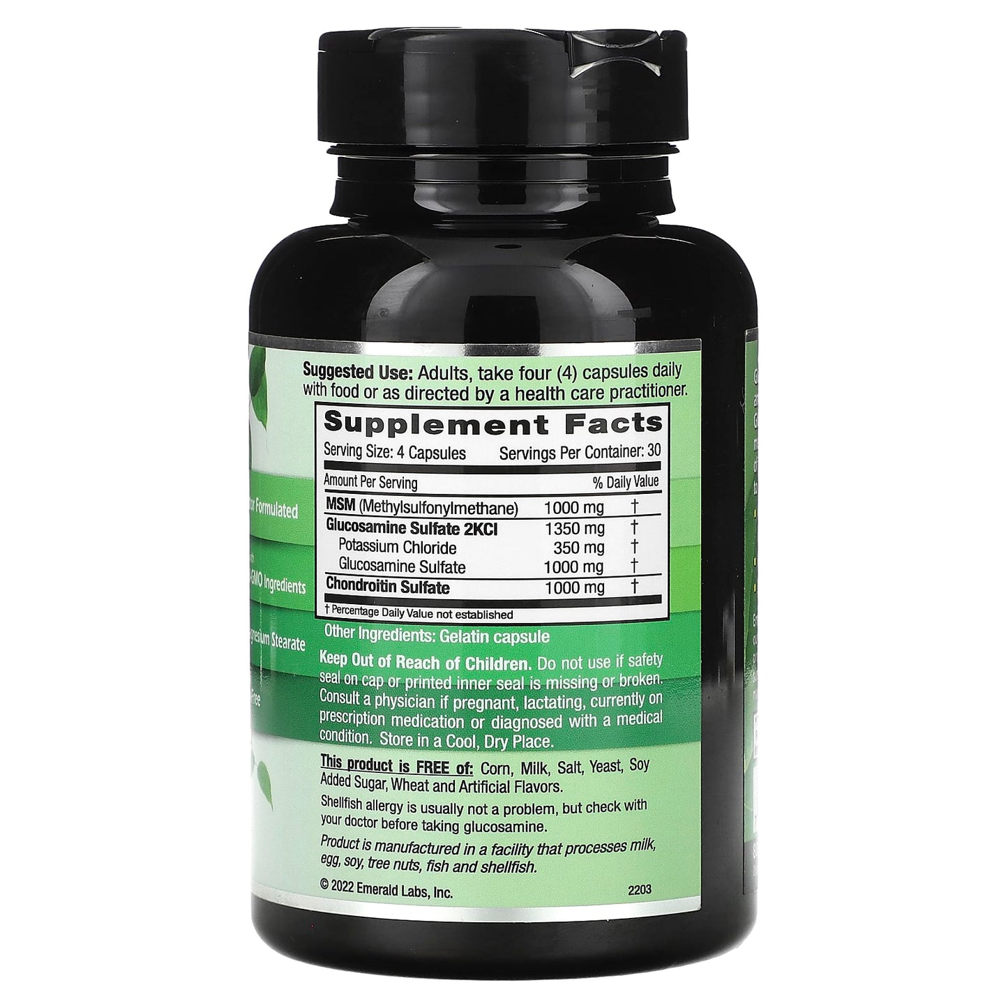 Glucosamine Chondroitin MSM Supplement for Joint Health - 120 Capsules - Image 2