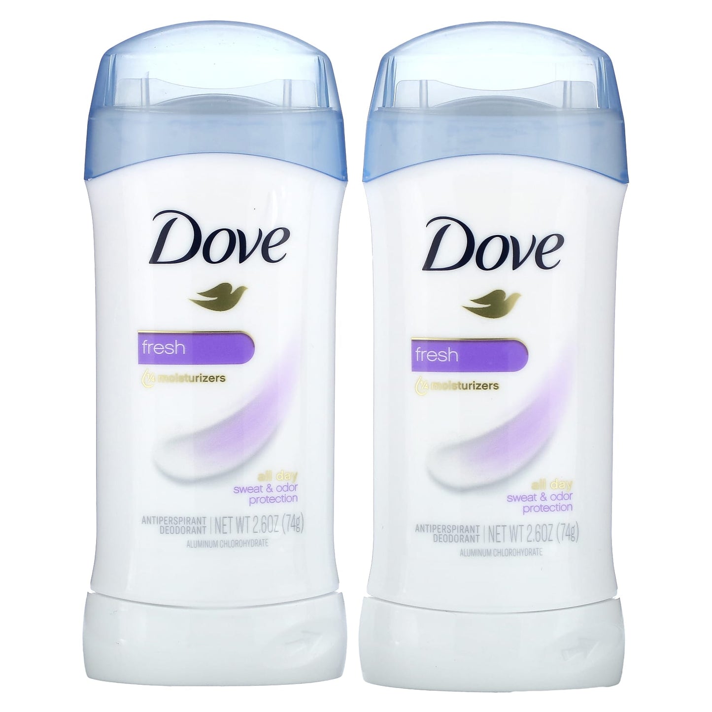 Stay Fresh with Dove Antiperspirant Deodorant, 24 Hour Protection, 2 Pack, 2.6 oz Each - Image 1