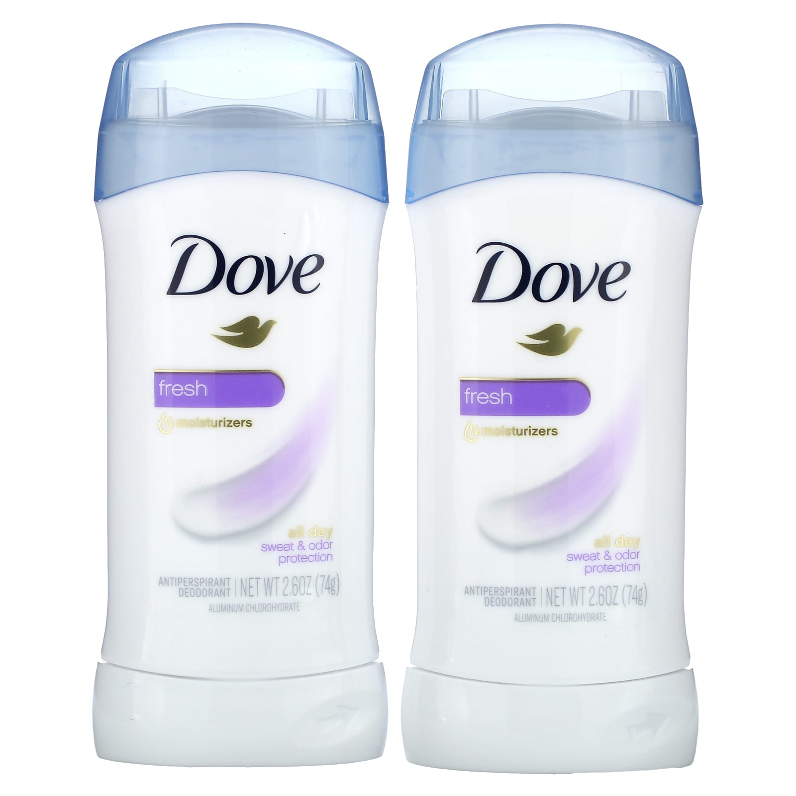 Stay Fresh with Dove Antiperspirant Deodorant, 24 Hour Protection, 2 Pack, 2.6 oz Each - Image 1