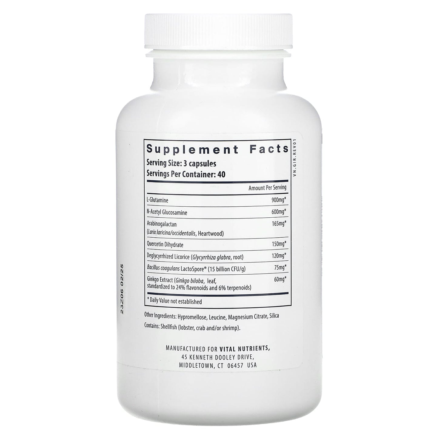 Vital Nutrients, GI Repair Nutrients, 120 Capsules - Image 2