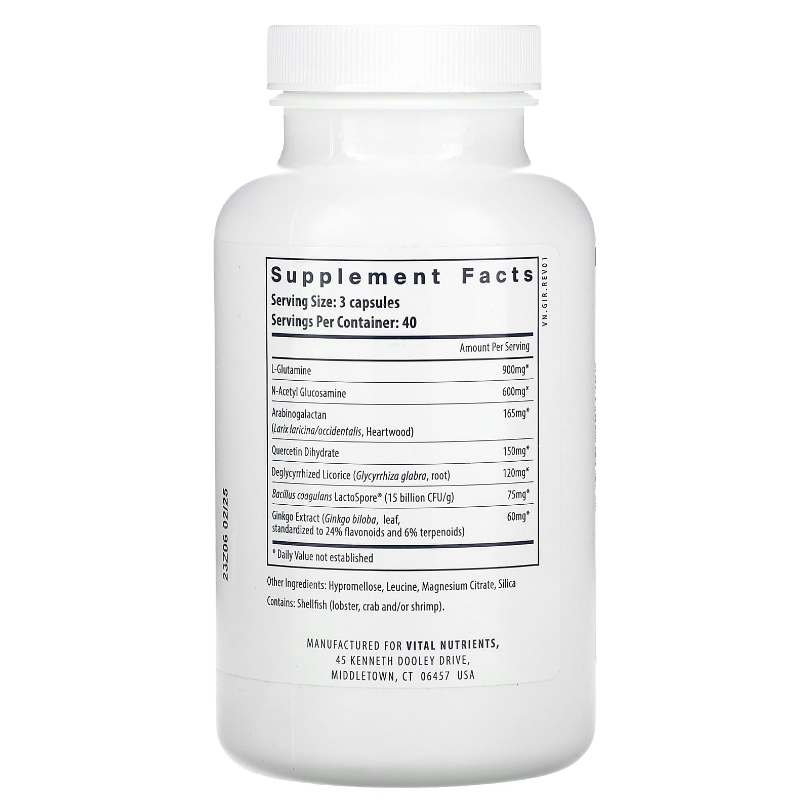 Vital Nutrients, GI Repair Nutrients, 120 Capsules - Image 2